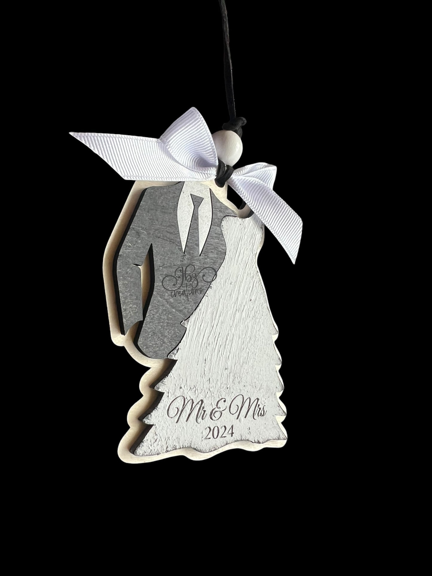 Bride and Groom Wedding Christmas Ornament, Our First Christmas Married Ornament, Mr & Mrs Christmas Ornament, Newlywed Christmas Gift