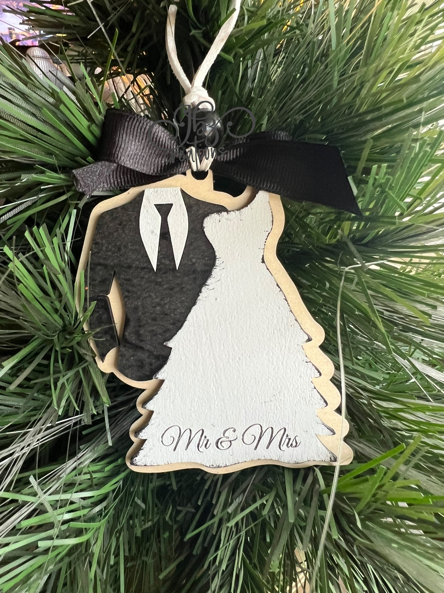 Bride and Groom Wedding Christmas Ornament, Our First Christmas Married Ornament, Mr & Mrs Christmas Ornament, Newlywed Christmas Gift