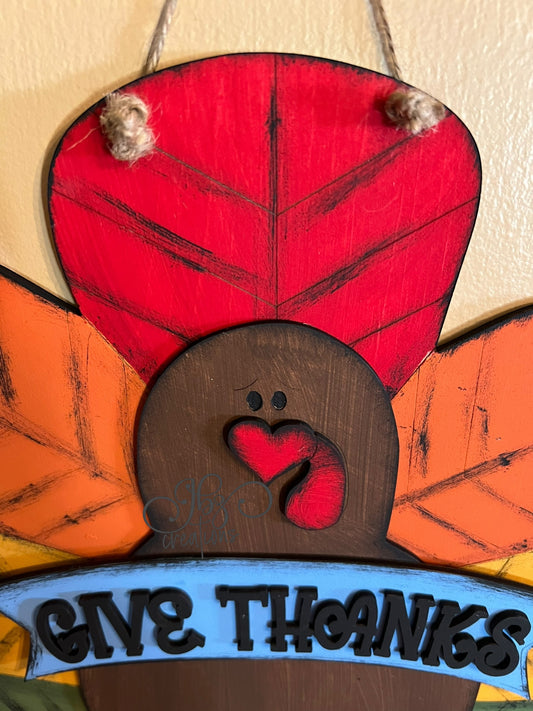 Turkey Thanksgiving Fall Hanging Sign Autumn Sign Turkey Door hanger