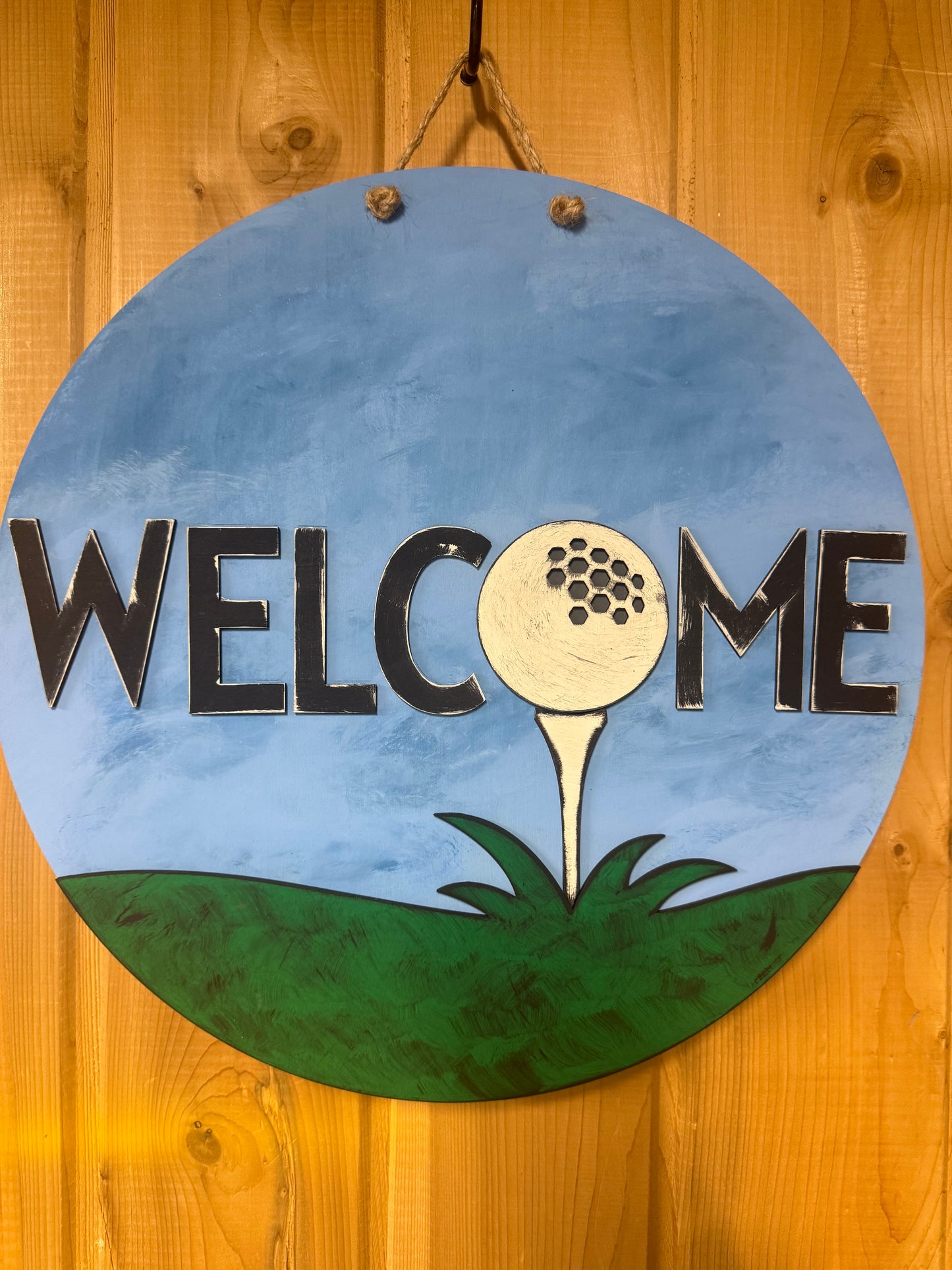 Golf Welcome Door Hanger Door Welcome Round Sign