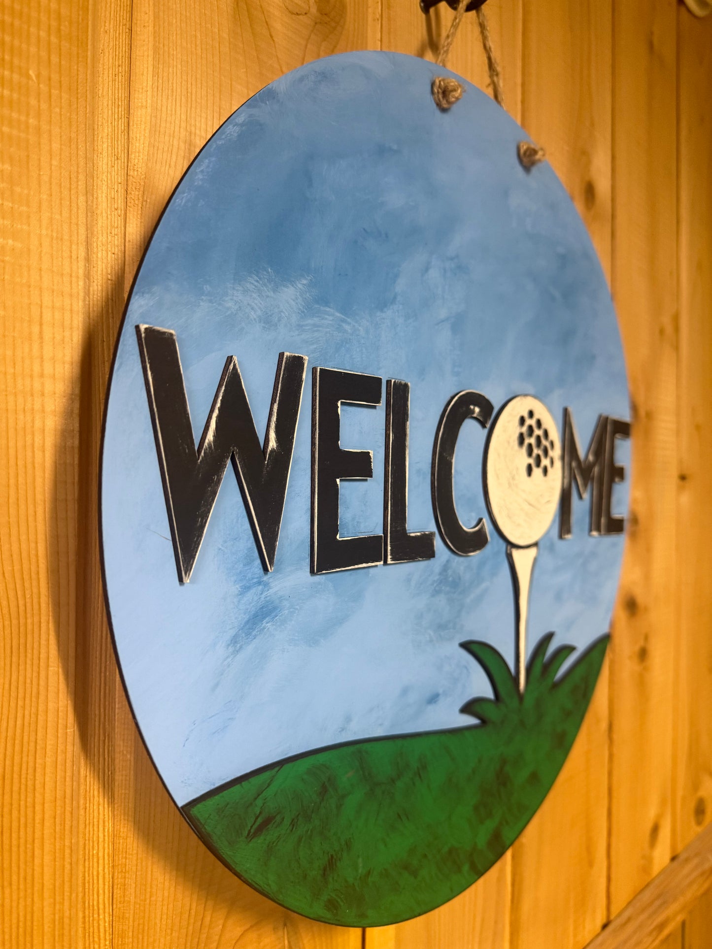Golf Welcome Door Hanger Door Welcome Round Sign