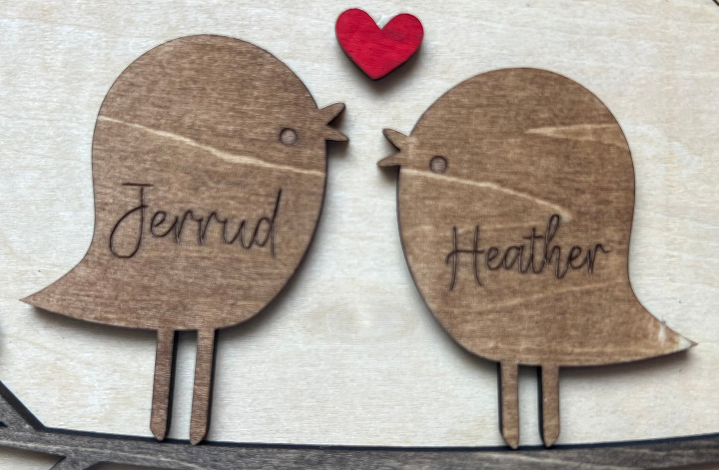 Love Birds Valentine's Love Sign Love Birds Valentine Gift Better Together Anniversary Gift