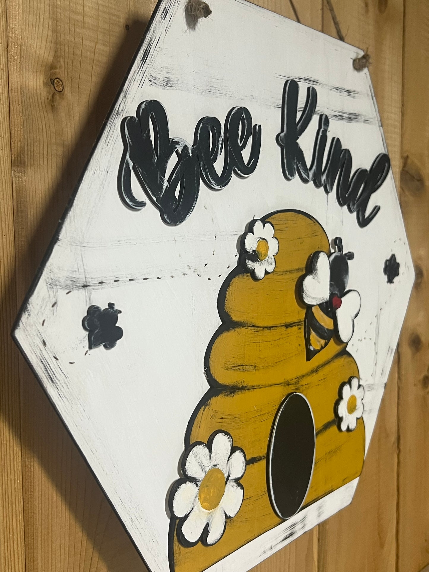 Bee Kind Sign Welcome Sign Honey Bee Door Hanger Honey Bee Sign