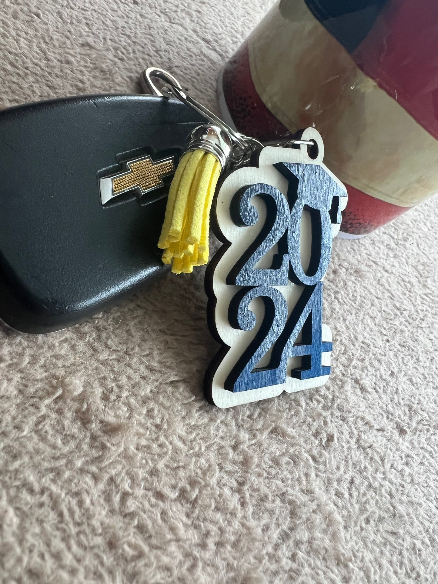 Class of 2024 Keychain Custom School Colors Graduation Gift 2024 Graduation Cap Keychain