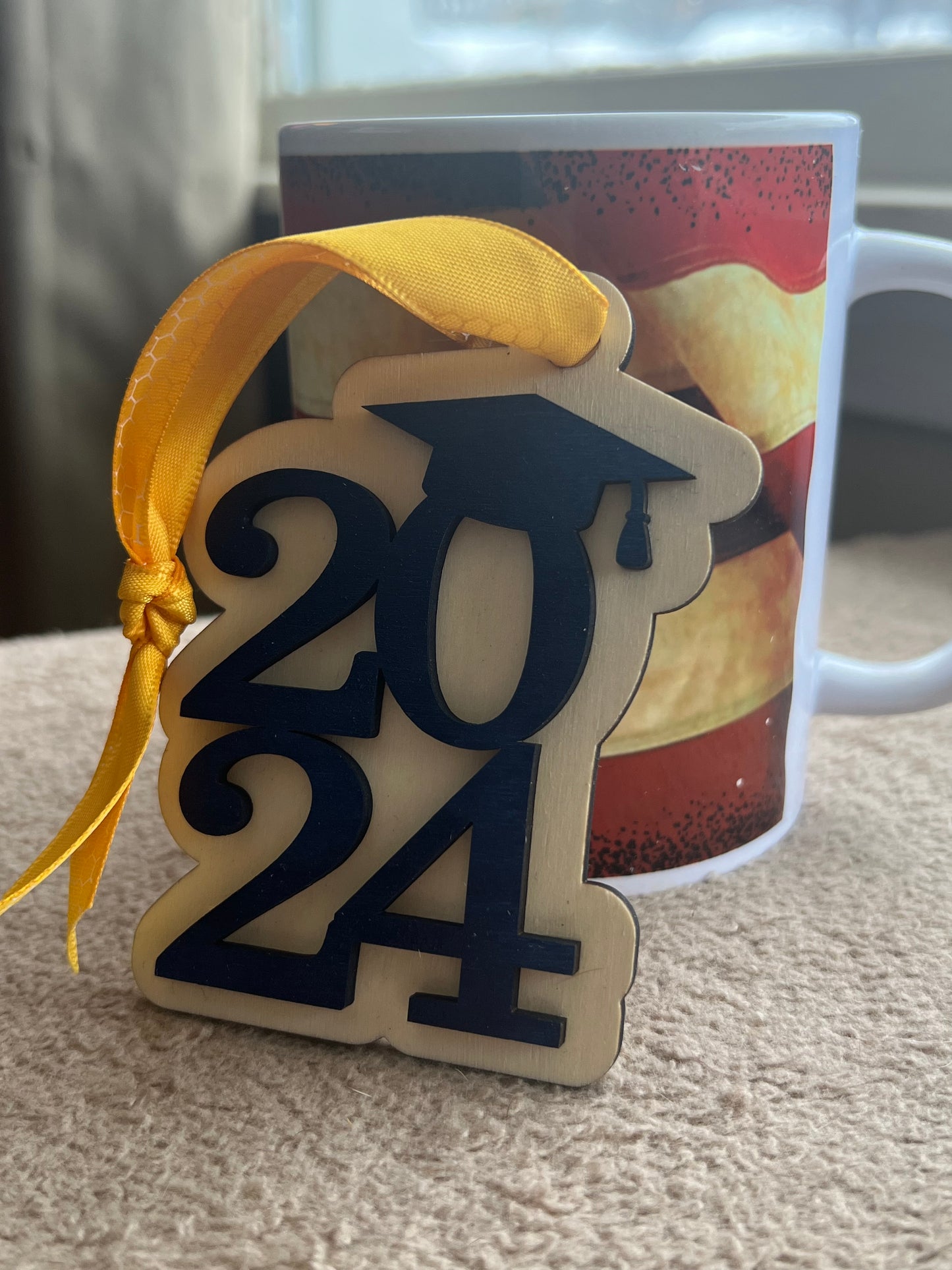 Class of 2024 Ornament Custom School Colors Graduation Gift 2024 Graduation Cap Ornament