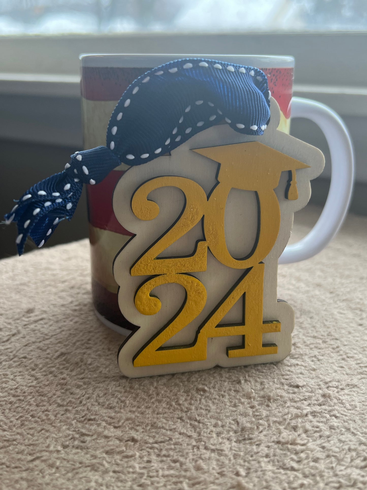 Class of 2024 Ornament Custom School Colors Graduation Gift 2024 Graduation Cap Ornament