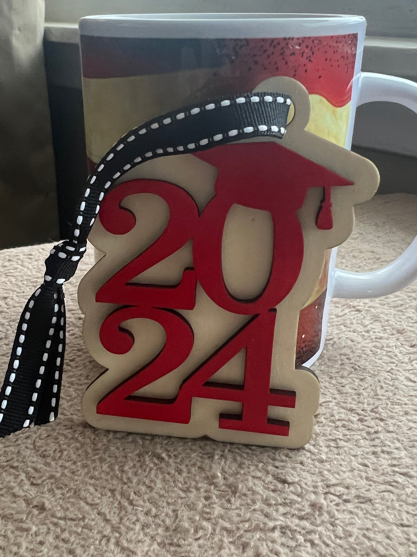 Class of 2024 Ornament Custom School Colors Graduation Gift 2024 Graduation Cap Ornament