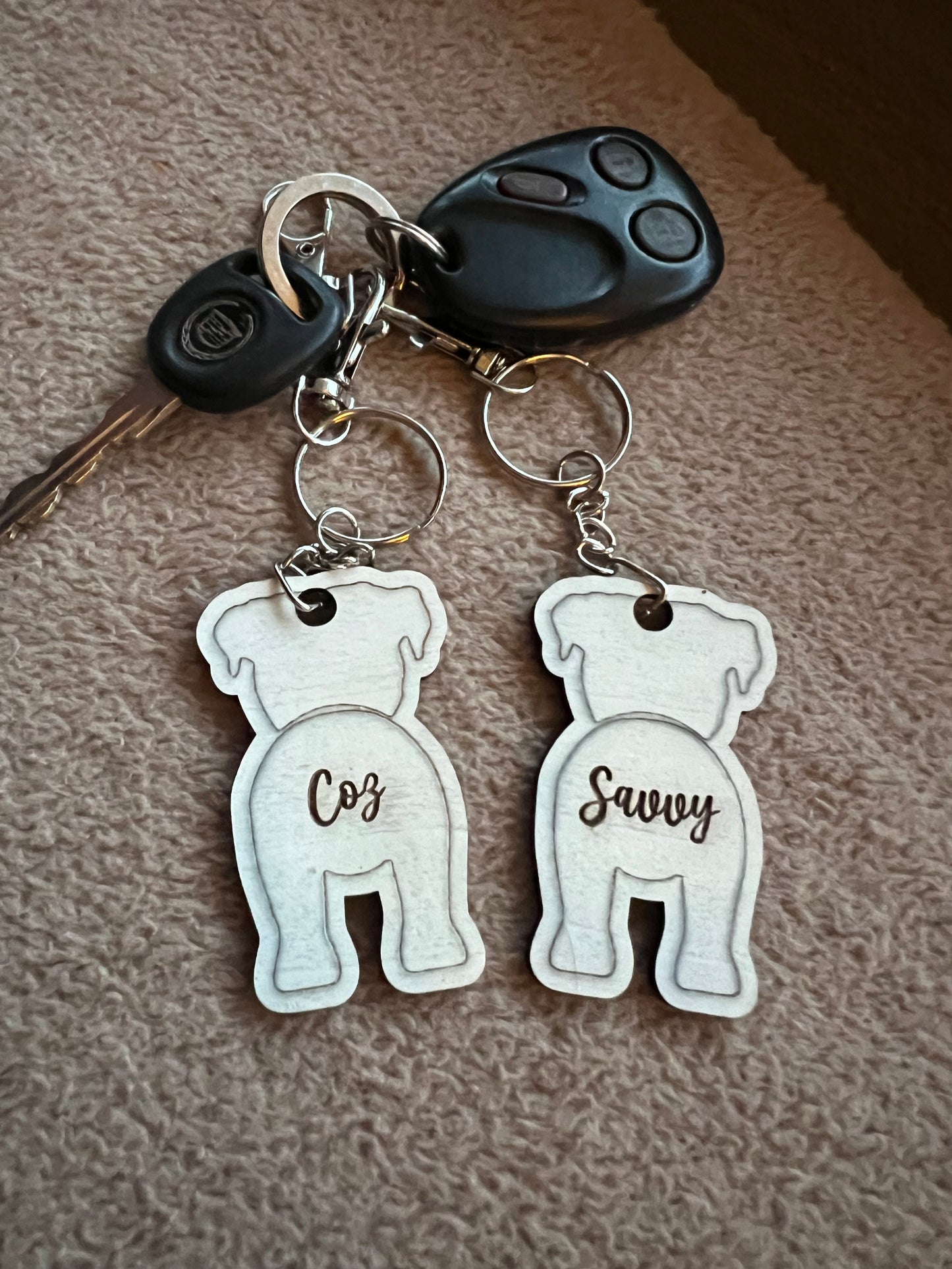 Dog Butt Keychain Cat Butt Keychain Personalized Gift for Pet Lover