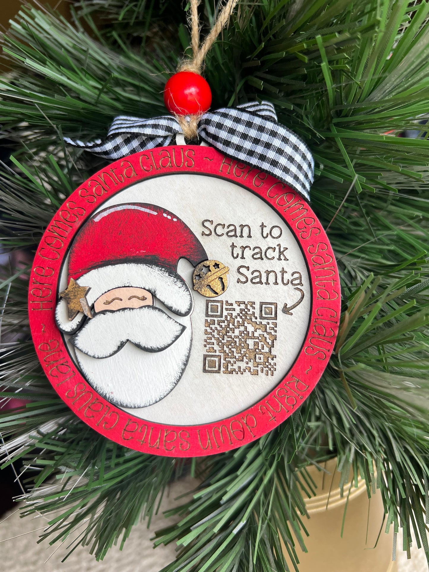 Scan to Track Santa Christmas Tree Ornament