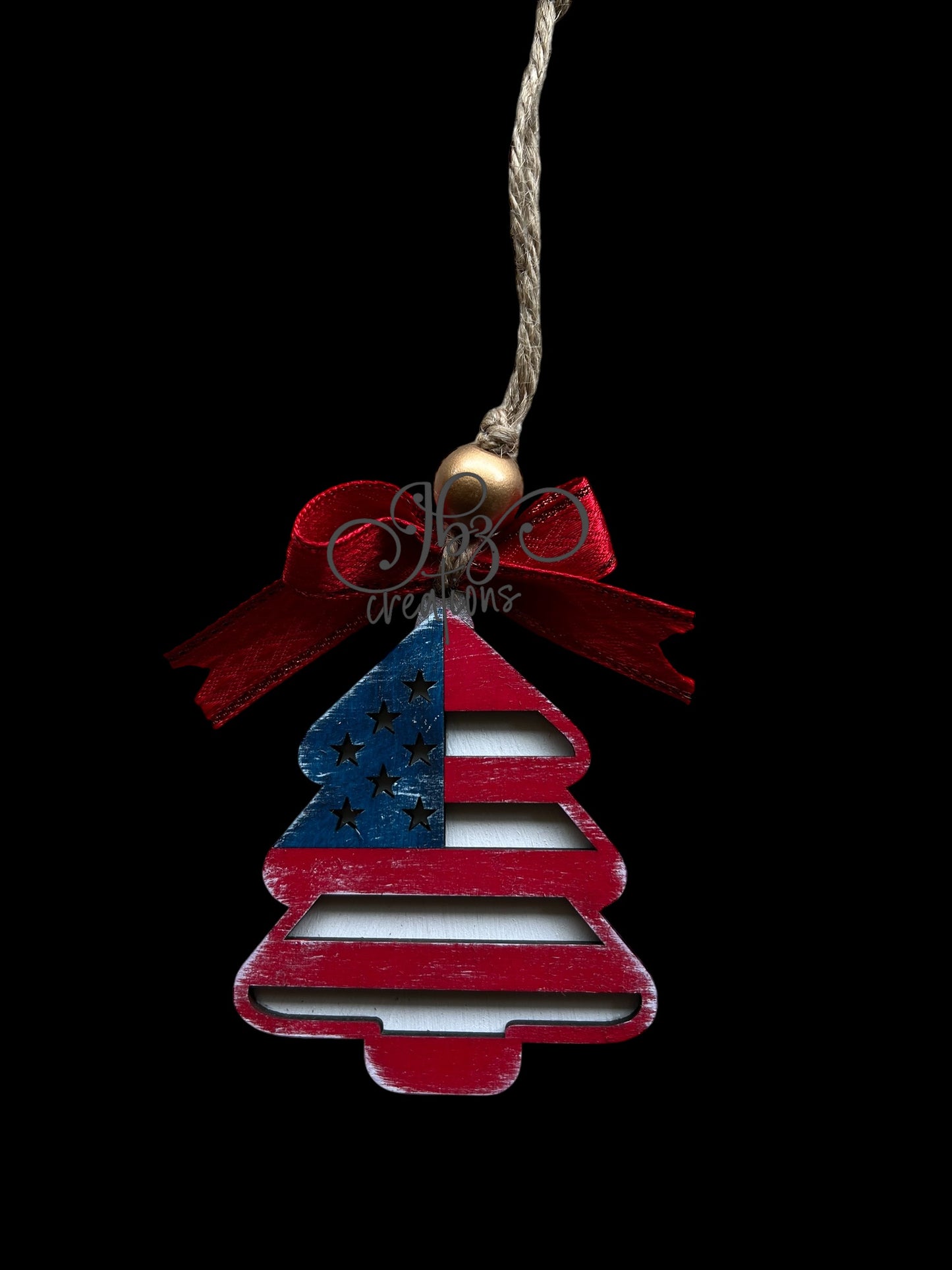 American Flag Tree Christmas Ornament