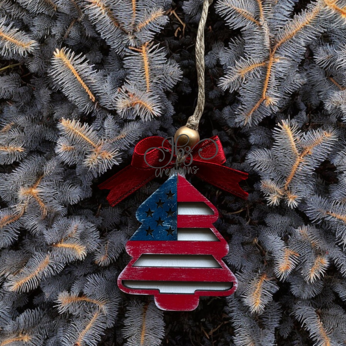 American Flag Tree Christmas Ornament