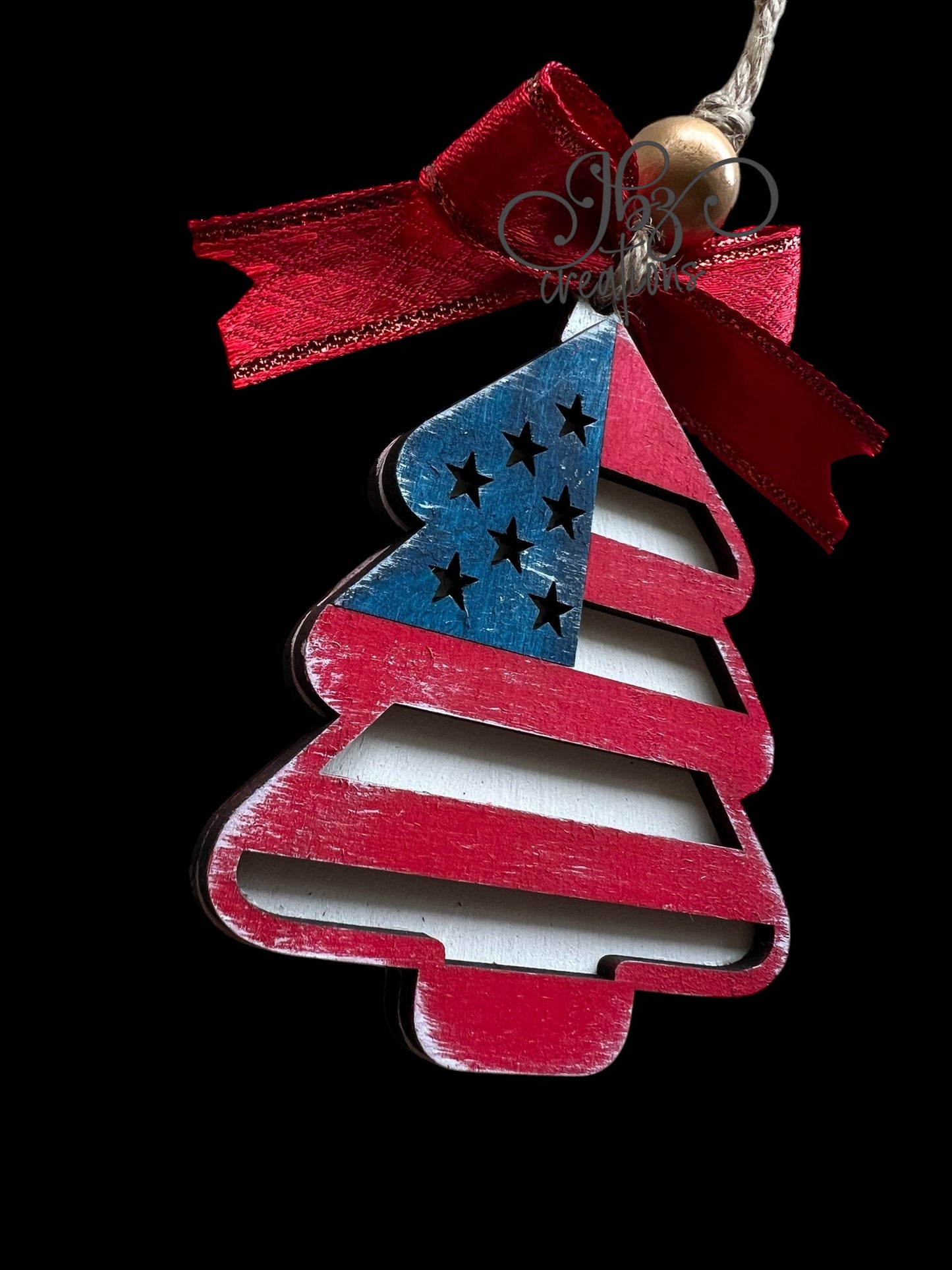 American Flag Tree Christmas Ornament