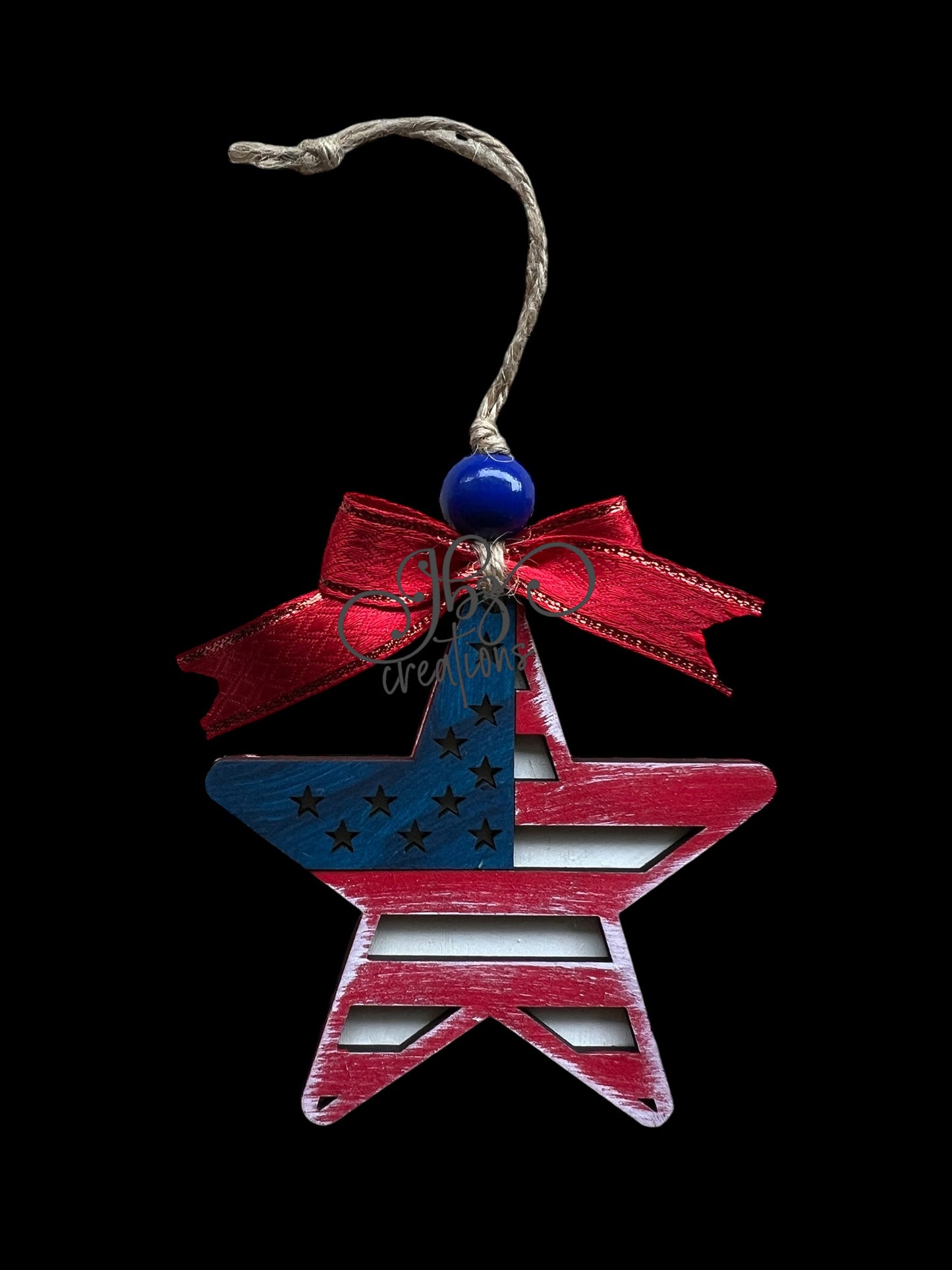 American Flag Star Christmas Ornament