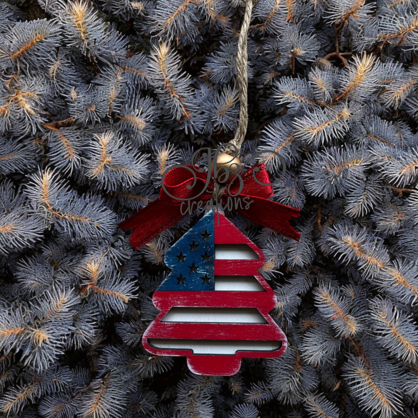 American Flag Tree Christmas Ornament