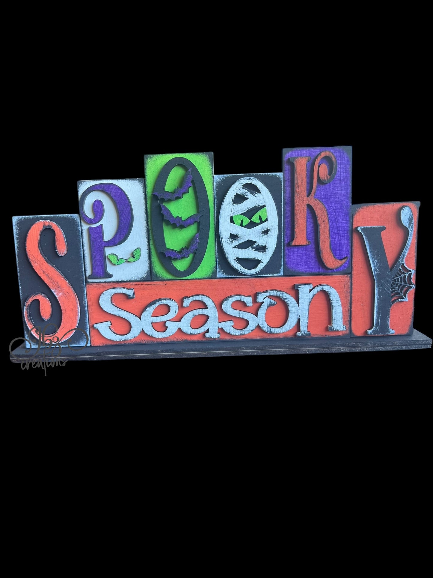 Spooky Season Halloween Decor Halloween Shelf Sitter Halloween Pumpkin Sign for Mantle Pumpkin Decor