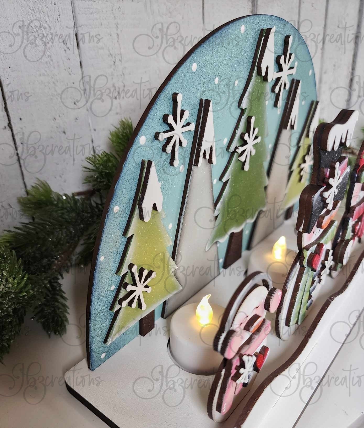 Snowman Tea Light Shelf Decor Shelf Sitter DIY, Do-It-Yourself, Create-It-Yourself