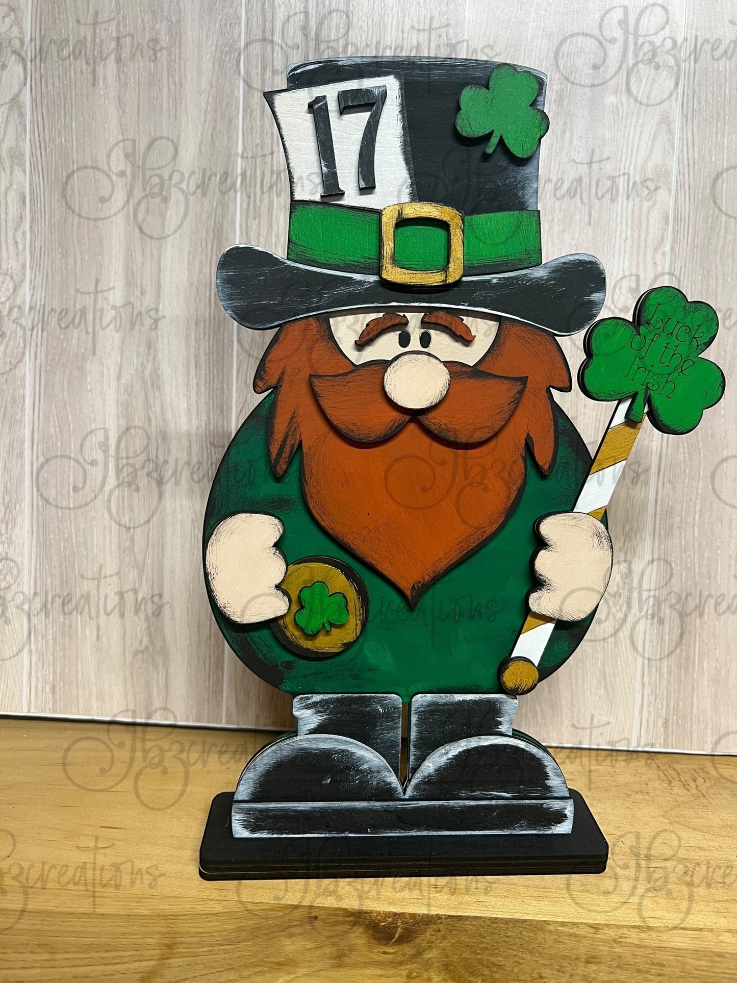 Leprechaun Decor St. Patrick's Day Decor Shamrocks & Leprechaun Shelf Sitter St Patty’s Day Decor
