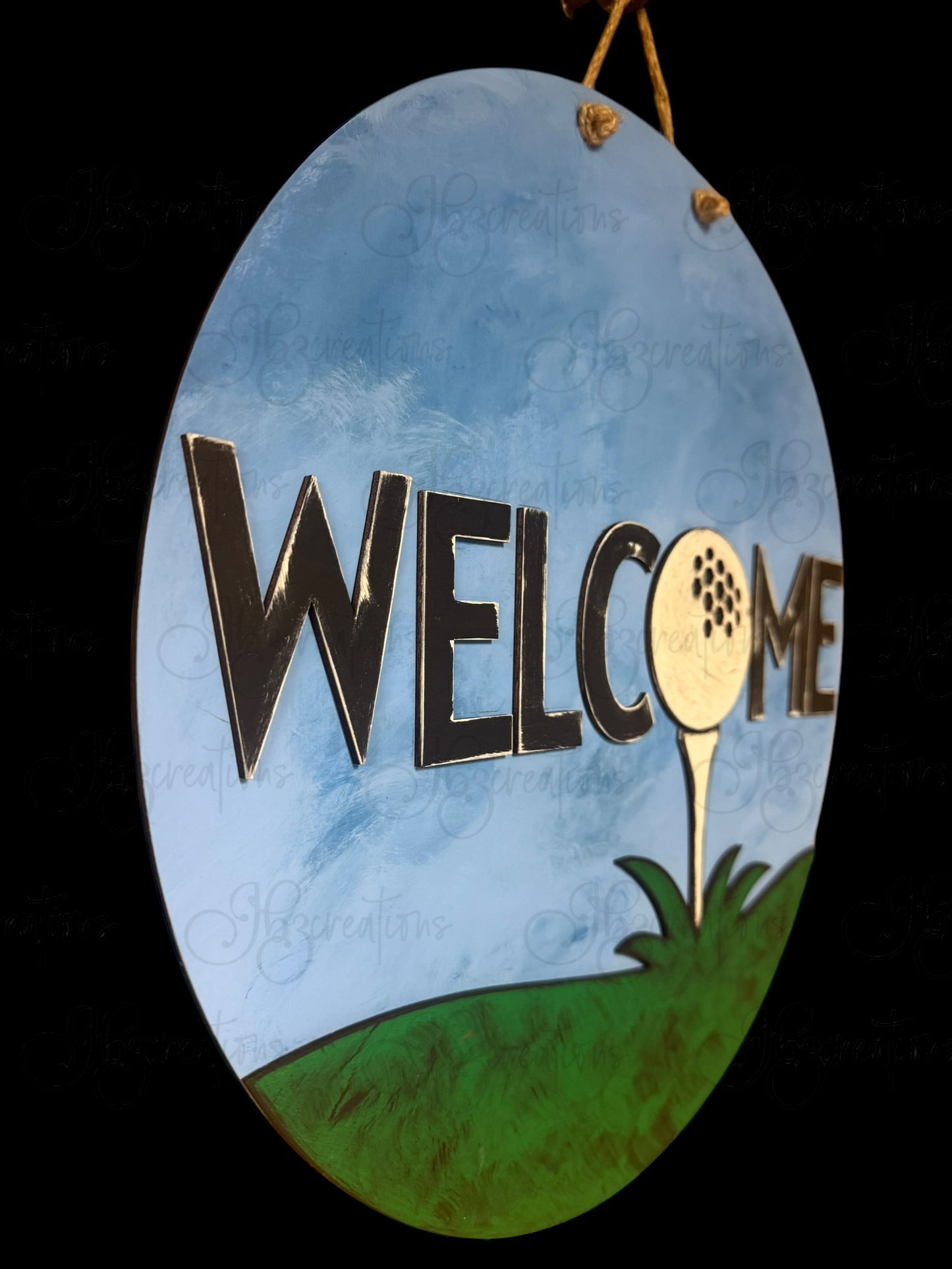 Golf Welcome Door Hanger Door Welcome Round Sign