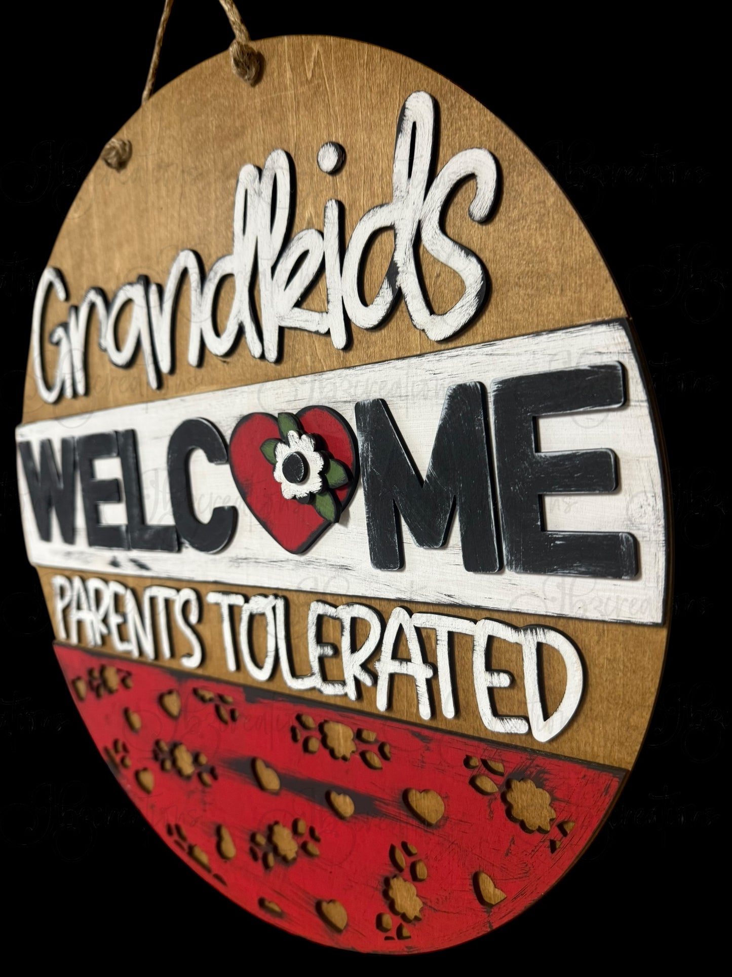 Grandkids Welcome, Parents Tolerated | Wooden Round Door or Wall Sign
