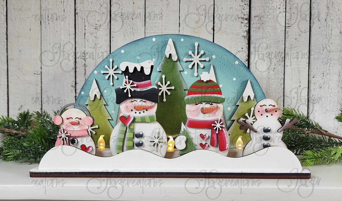 Snowman Tea Light Shelf Decor Shelf Sitter DIY, Do-It-Yourself, Create-It-Yourself