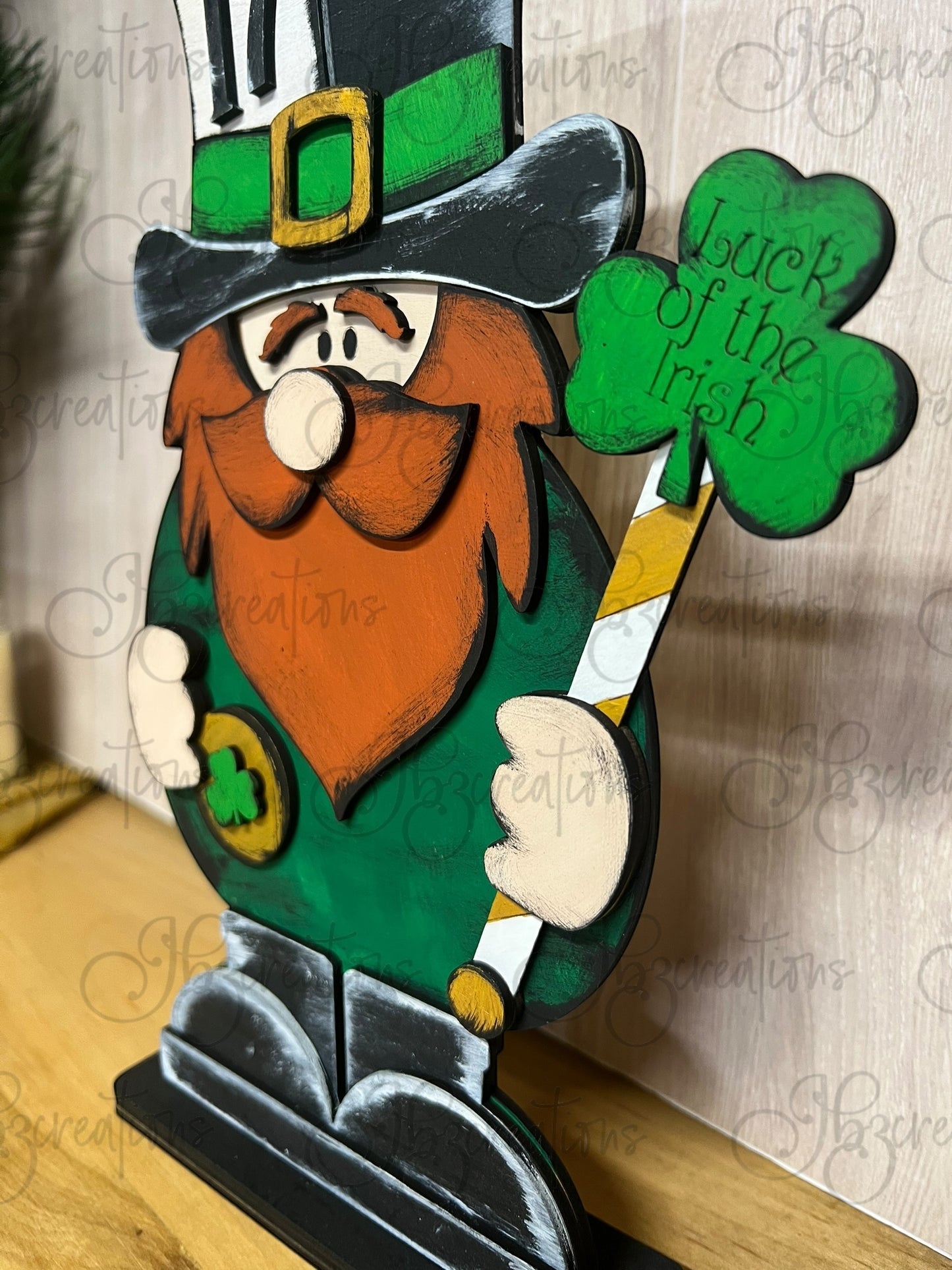 Leprechaun Decor St. Patrick's Day Decor Shamrocks & Leprechaun Shelf Sitter St Patty’s Day Decor