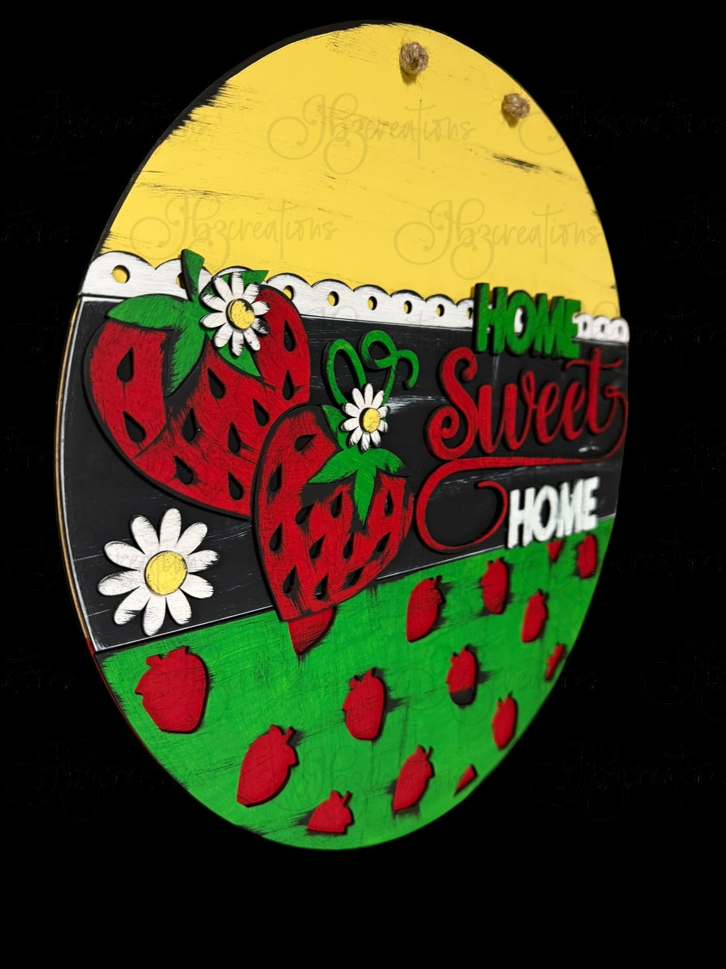 Strawberry Every Berry Welcome Round Sign Strawberry Home Sweet Home Welcome Round Sign WelcomeDoor Sign