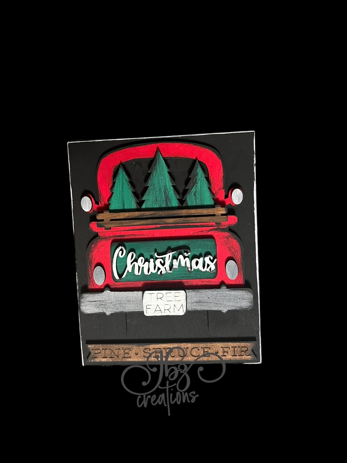 Christmas Retro Truck Sign Chunky Block Frame Interchangeable Wood Frame Wood Sign for home, Christmas Sign, Seasonal Holiday Decor for shelf (Copy)