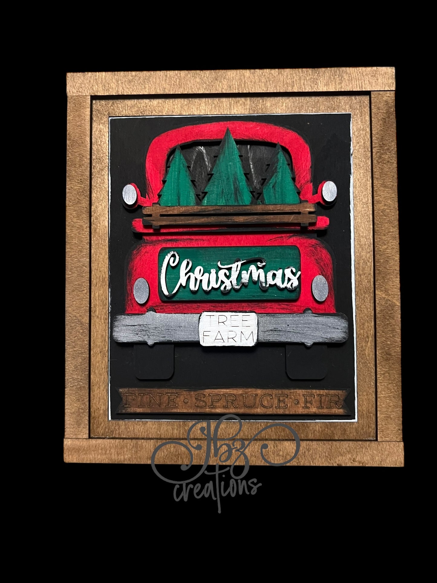 Christmas Retro Truck Sign Chunky Block Frame Interchangeable Wood Frame Wood Sign for home, Christmas Sign, Seasonal Holiday Decor for shelf (Copy)