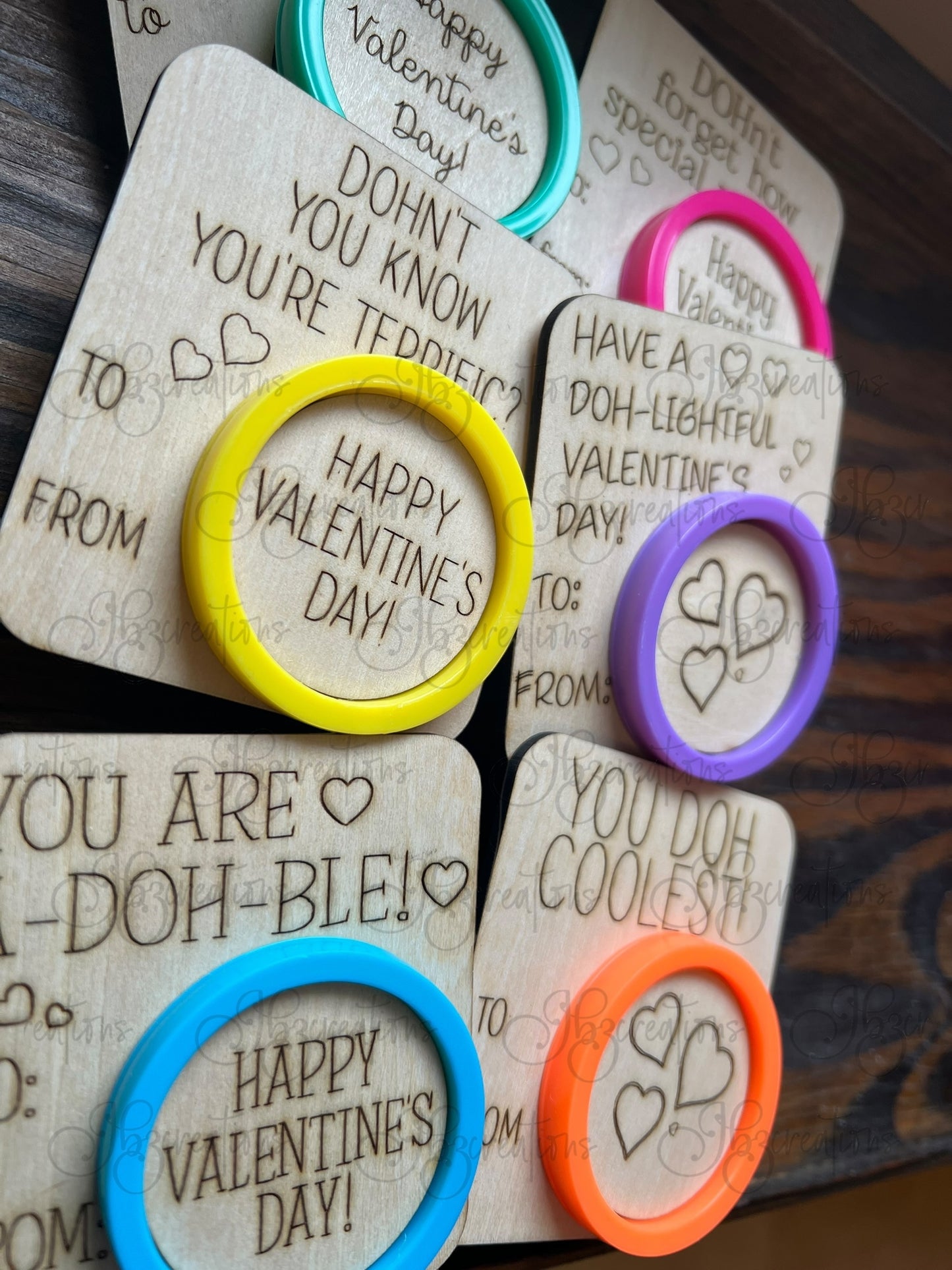 Children’s Play-Doh Valentines Wooden Play-Doh Valentines for Classmates Play-Doh Valentines for friends