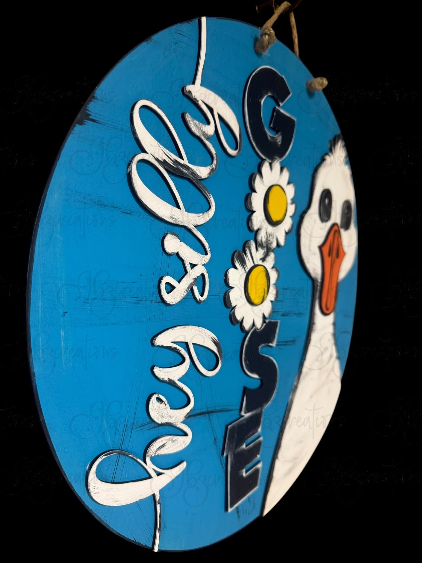 Goose Hey Silly Goose Welcome Door Hanger Door Welcome Round Sign