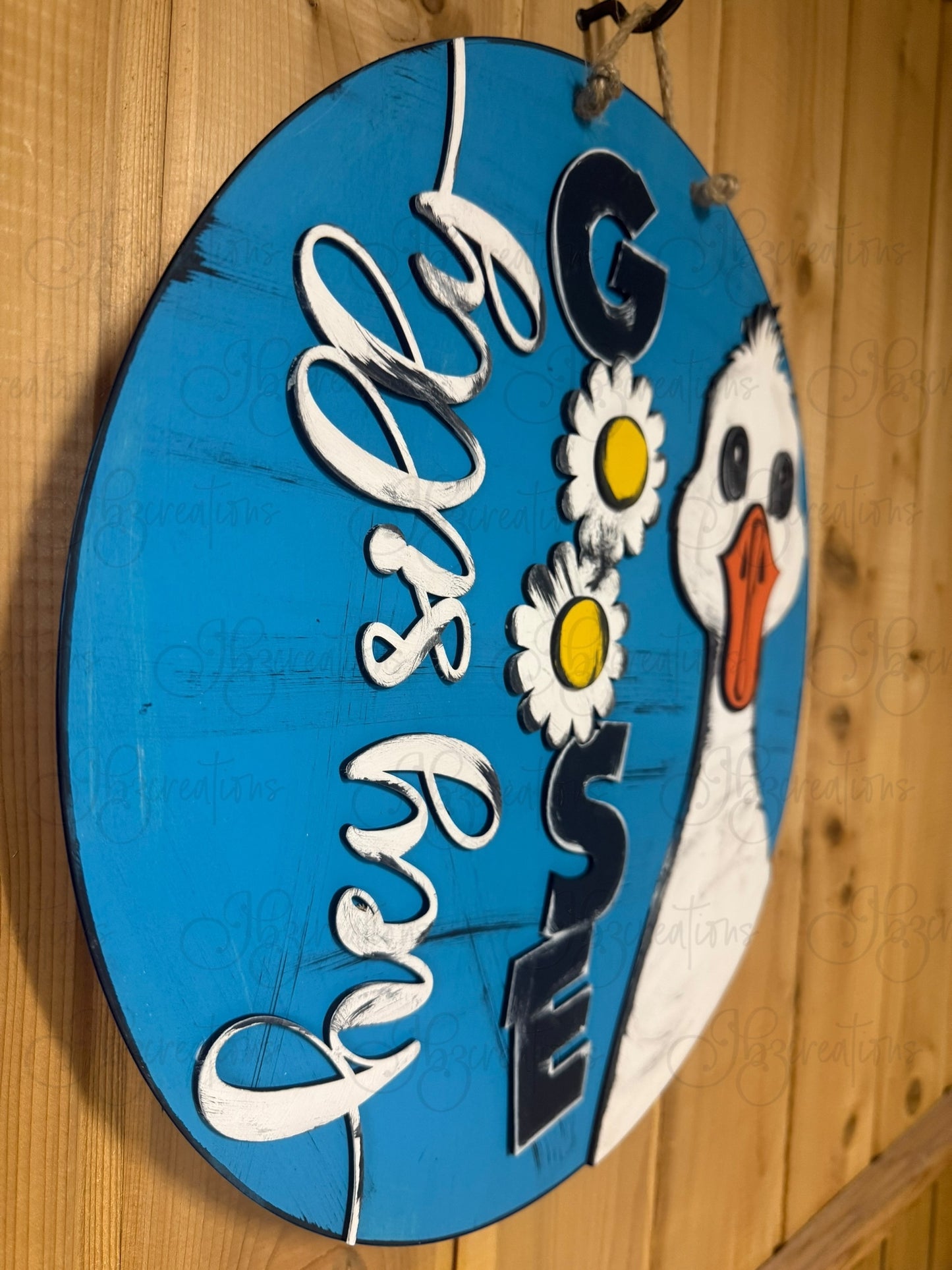 Goose Hey Silly Goose Welcome Door Hanger Door Welcome Round Sign