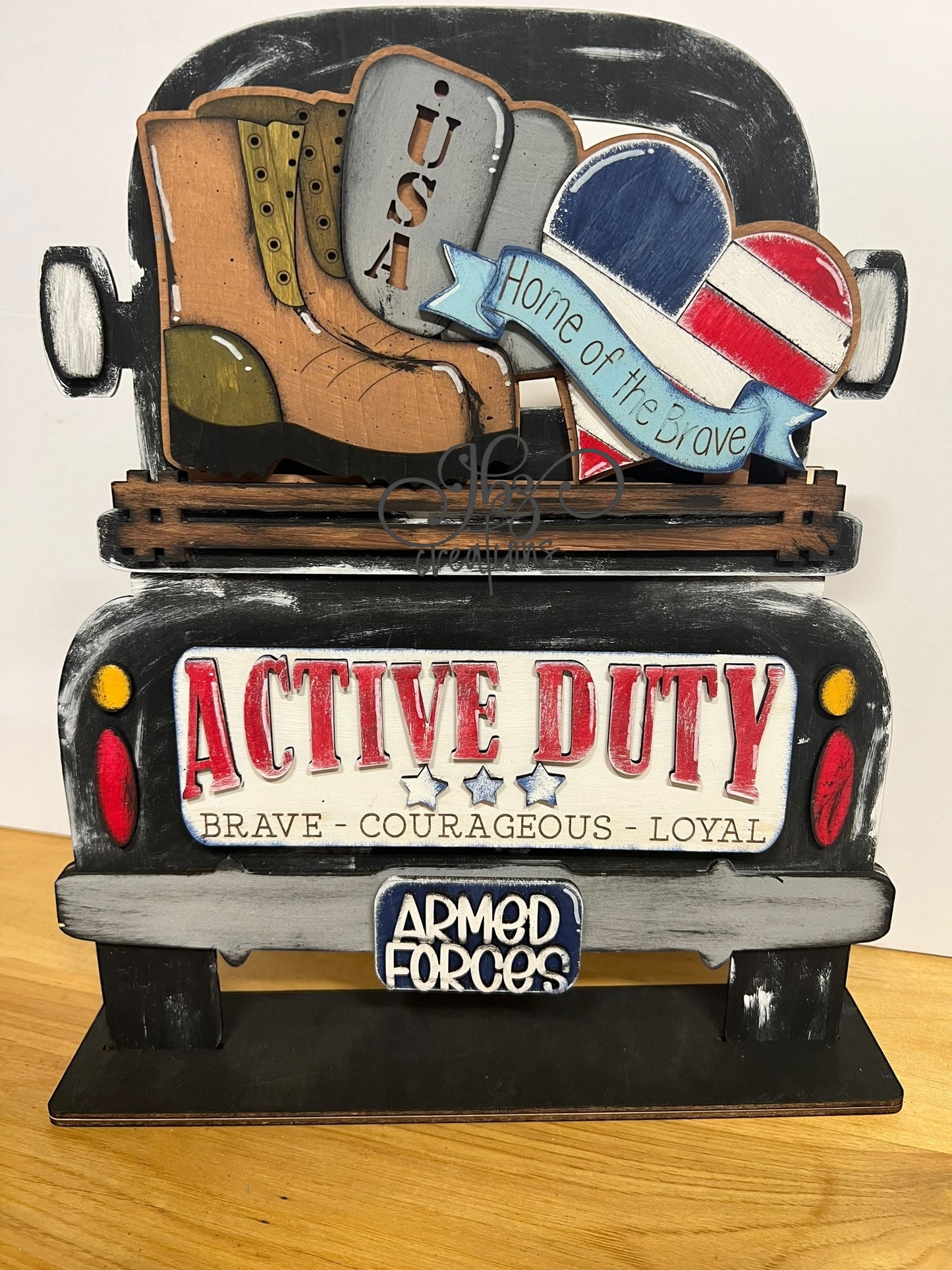 Active Duty – Brave – Courageous - Loyal Interchangeable Retro Truck ADD-ON ONLY Truck Inserts