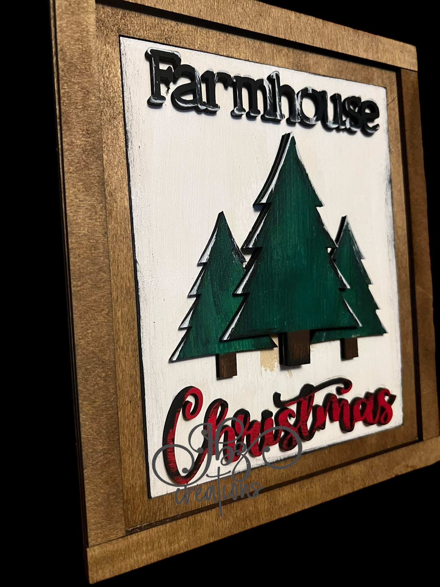 Farmhouse Christmas Chunky Block Frame Interchangeable Wood Frame Wood Sign for home, Christmas Sign, Seasonal Holiday Decor for shelf