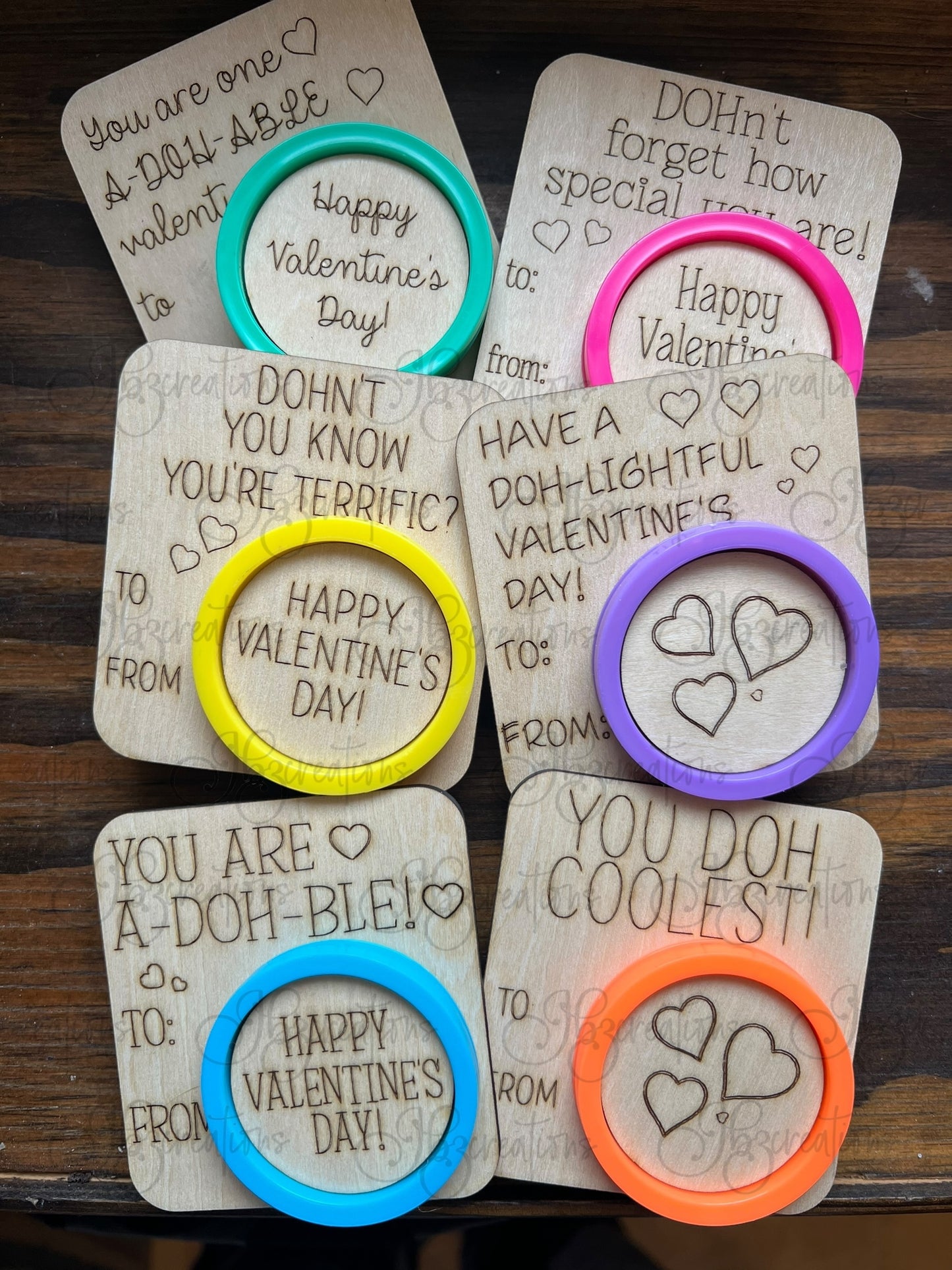 Children’s Play-Doh Valentines Wooden Play-Doh Valentines for Classmates Play-Doh Valentines for friends