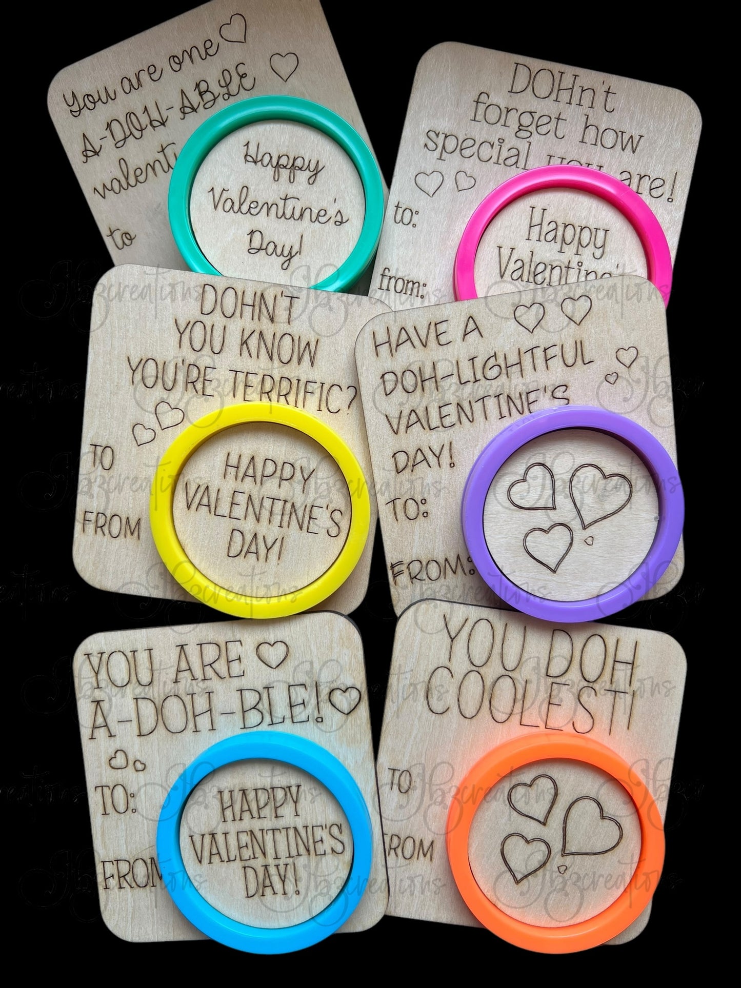 Children’s Play-Doh Valentines Wooden Play-Doh Valentines for Classmates Play-Doh Valentines for friends