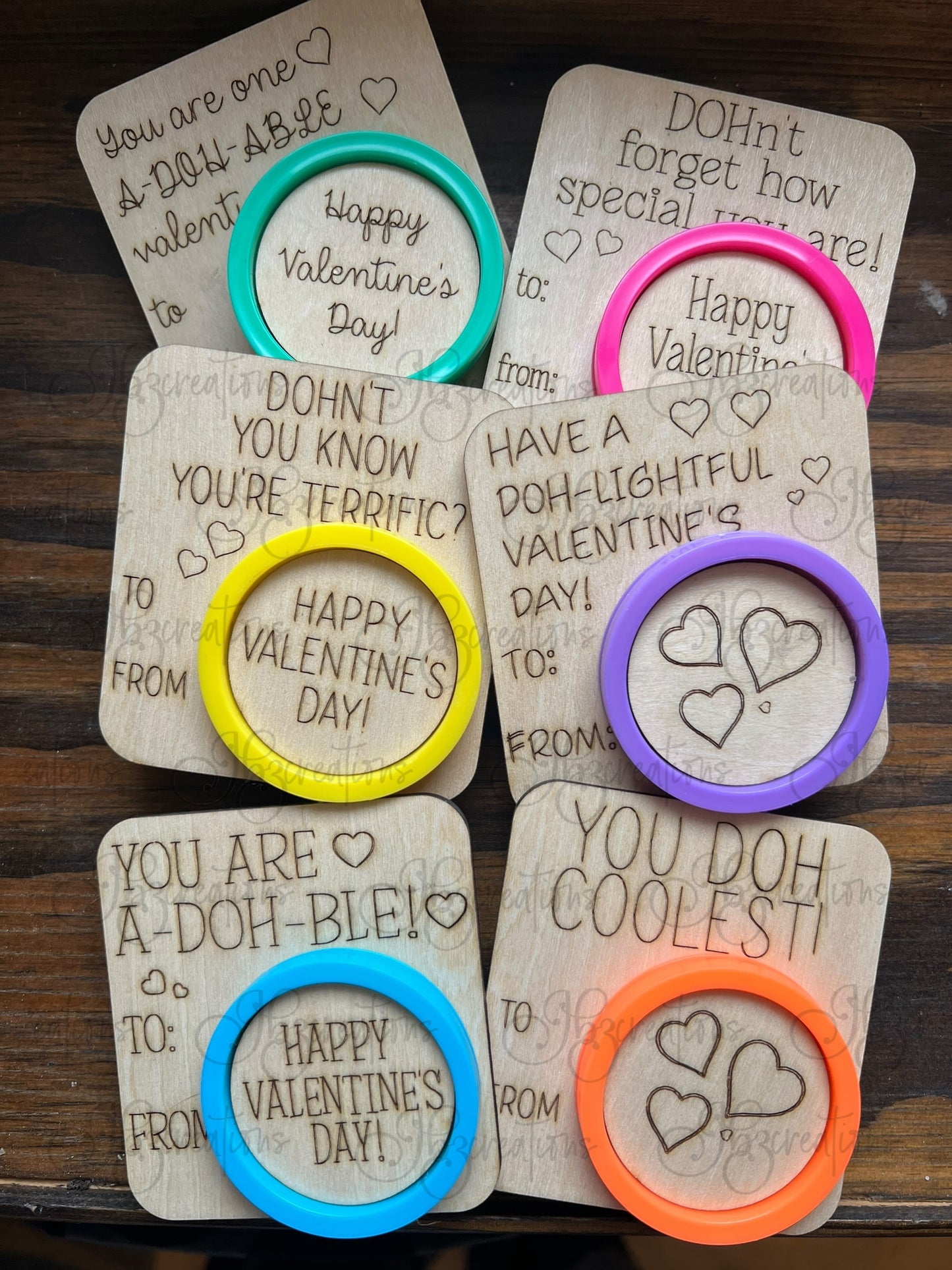 Children’s Play-Doh Valentines Wooden Play-Doh Valentines for Classmates Play-Doh Valentines for friends