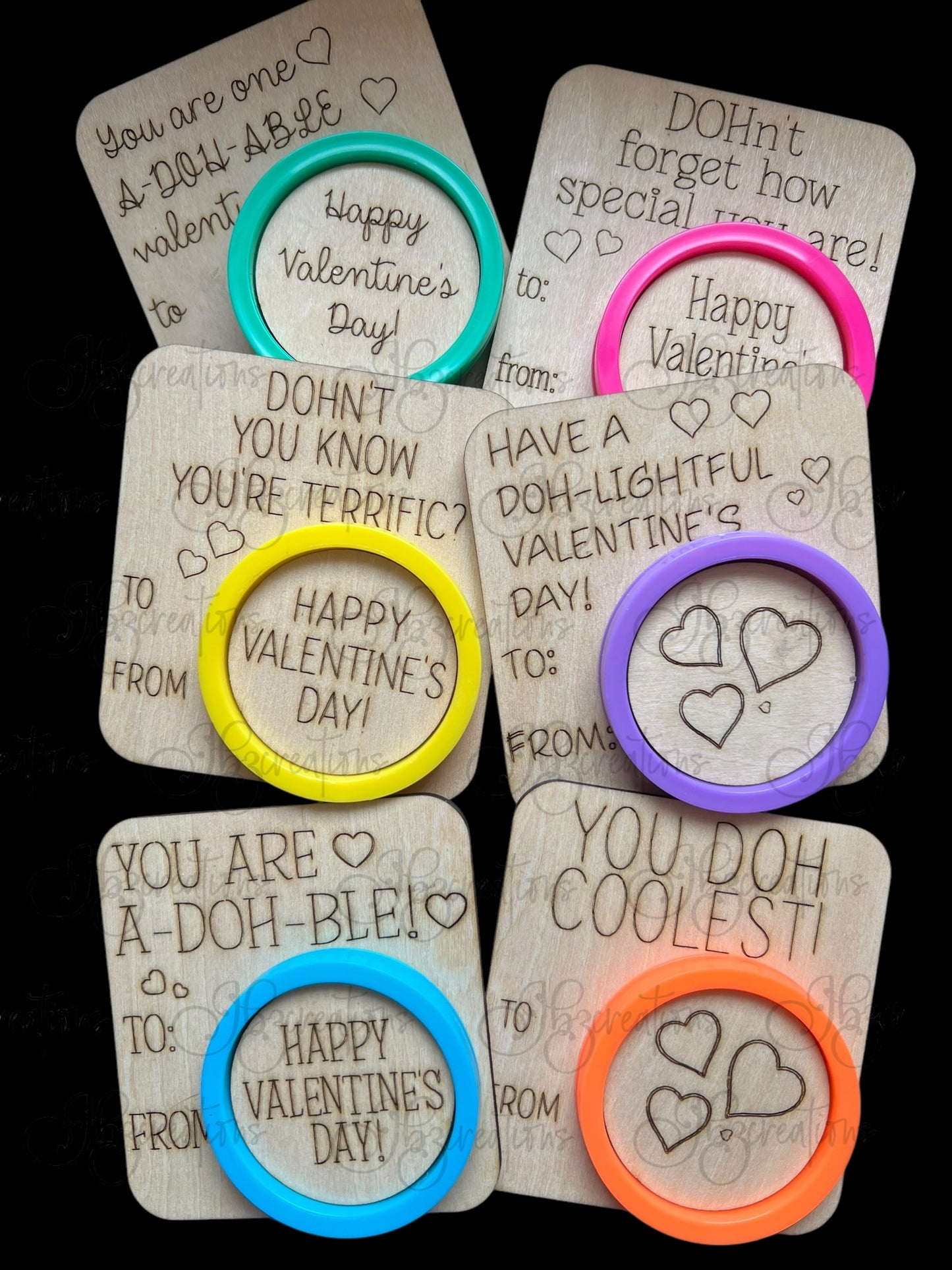 Children’s Play-Doh Valentines Wooden Play-Doh Valentines for Classmates Play-Doh Valentines for friends
