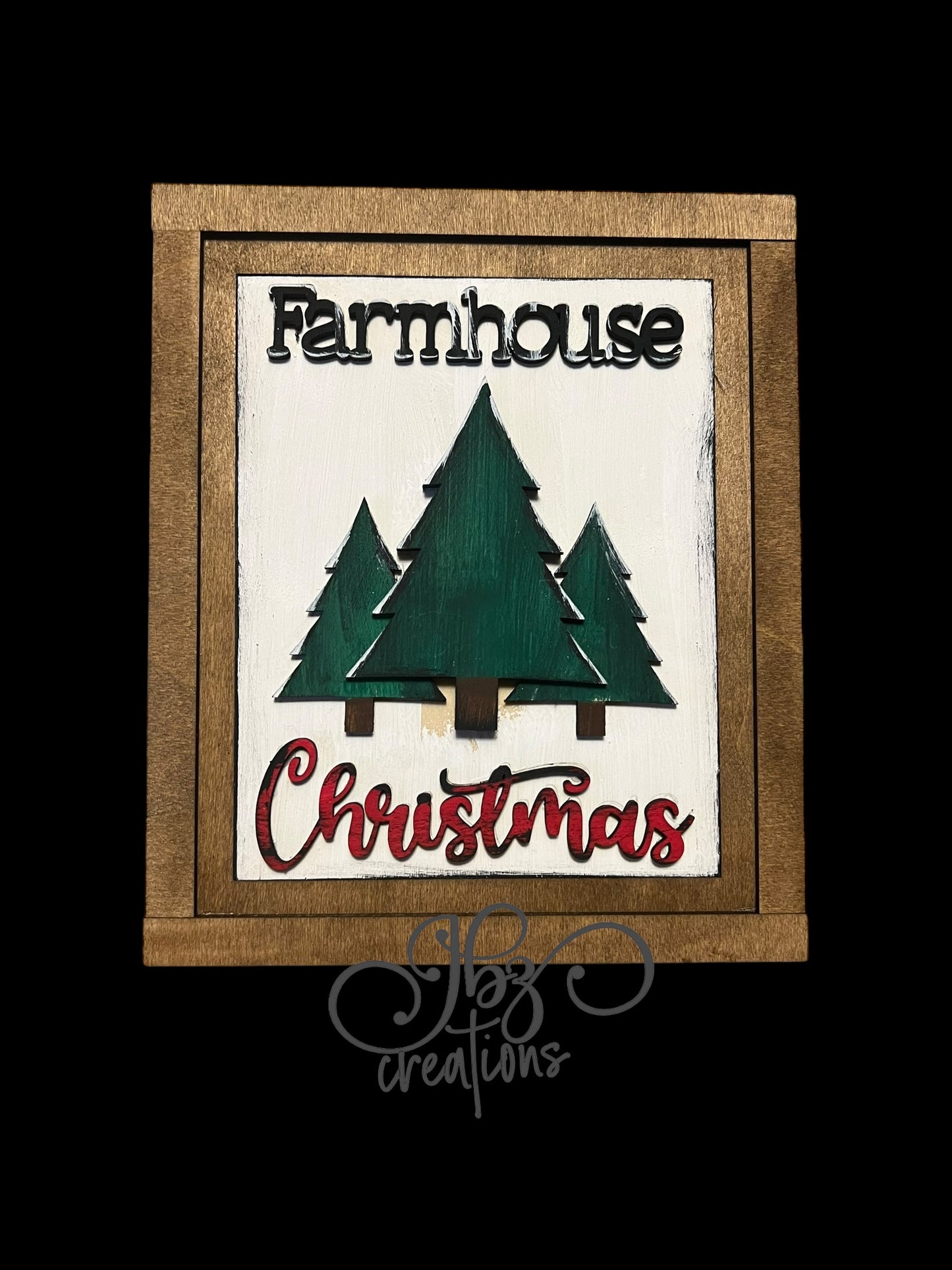 Farmhouse Christmas Chunky Block Frame Interchangeable Wood Frame Wood Sign for home, Christmas Sign, Seasonal Holiday Decor for shelf