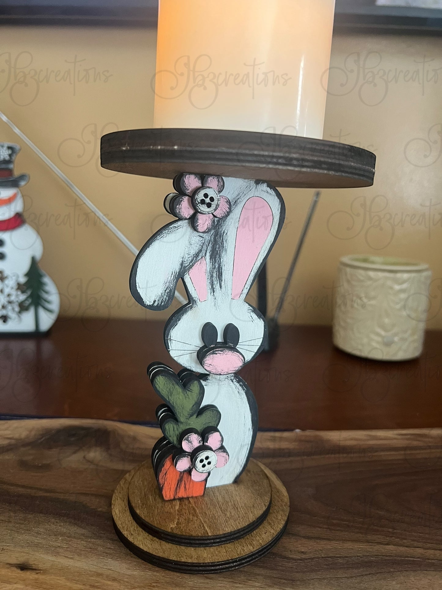 Easter Bunny Candle Holder Easter Theme Home Decor Rabbit Home Decor Candle Holder