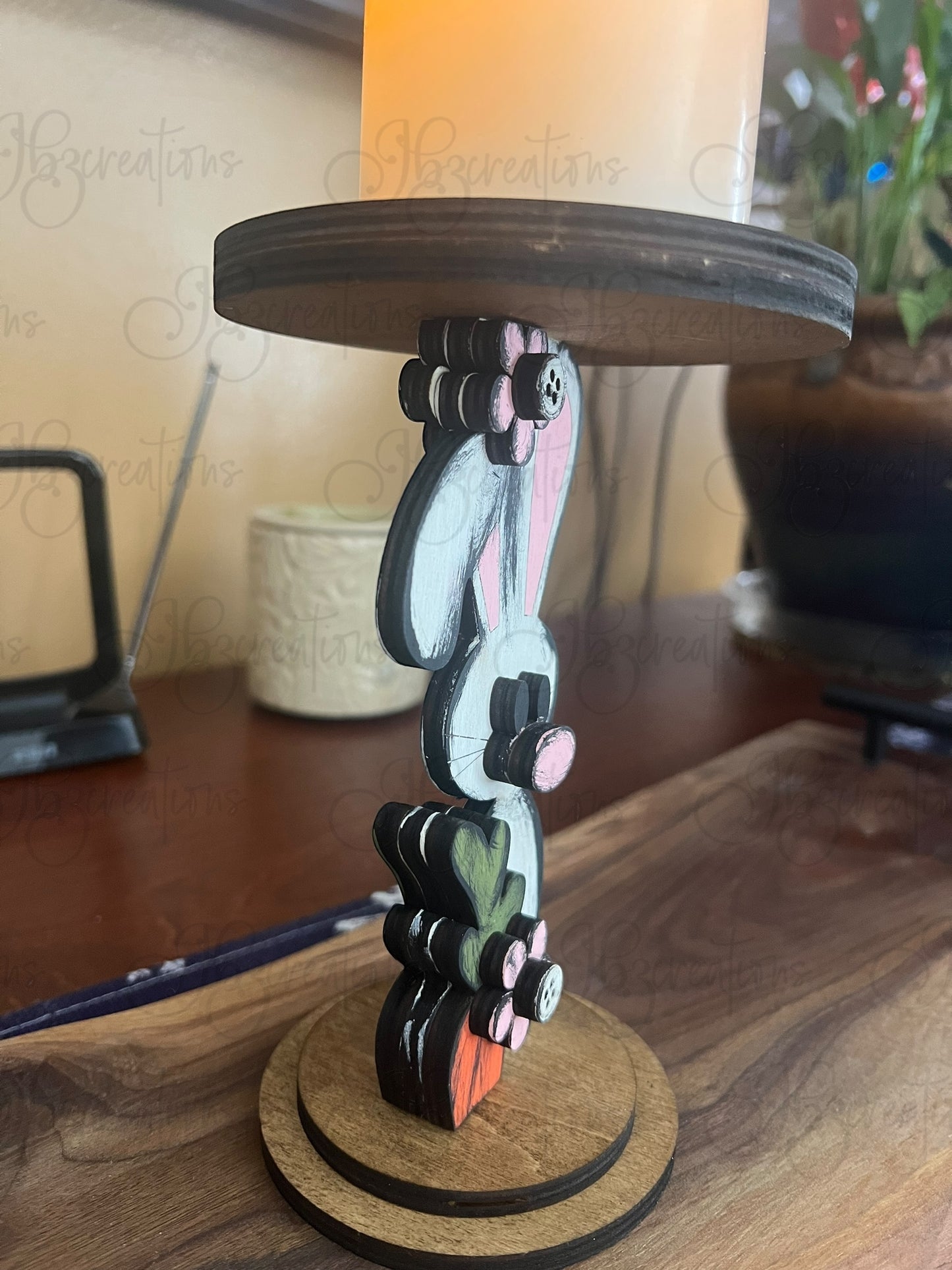 Easter Bunny Candle Holder Easter Theme Home Decor Rabbit Home Decor Candle Holder