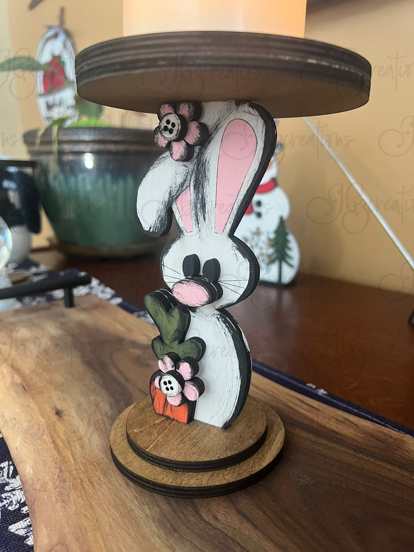 Easter Bunny Candle Holder Easter Theme Home Decor Rabbit Home Decor Candle Holder