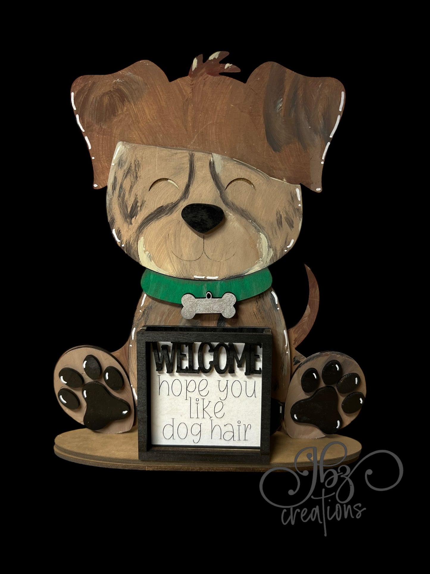 Farm Animal Dog with Interchangeable Seasonal Hats Shelf Sitter Dog Decorations Puppy Decorations
