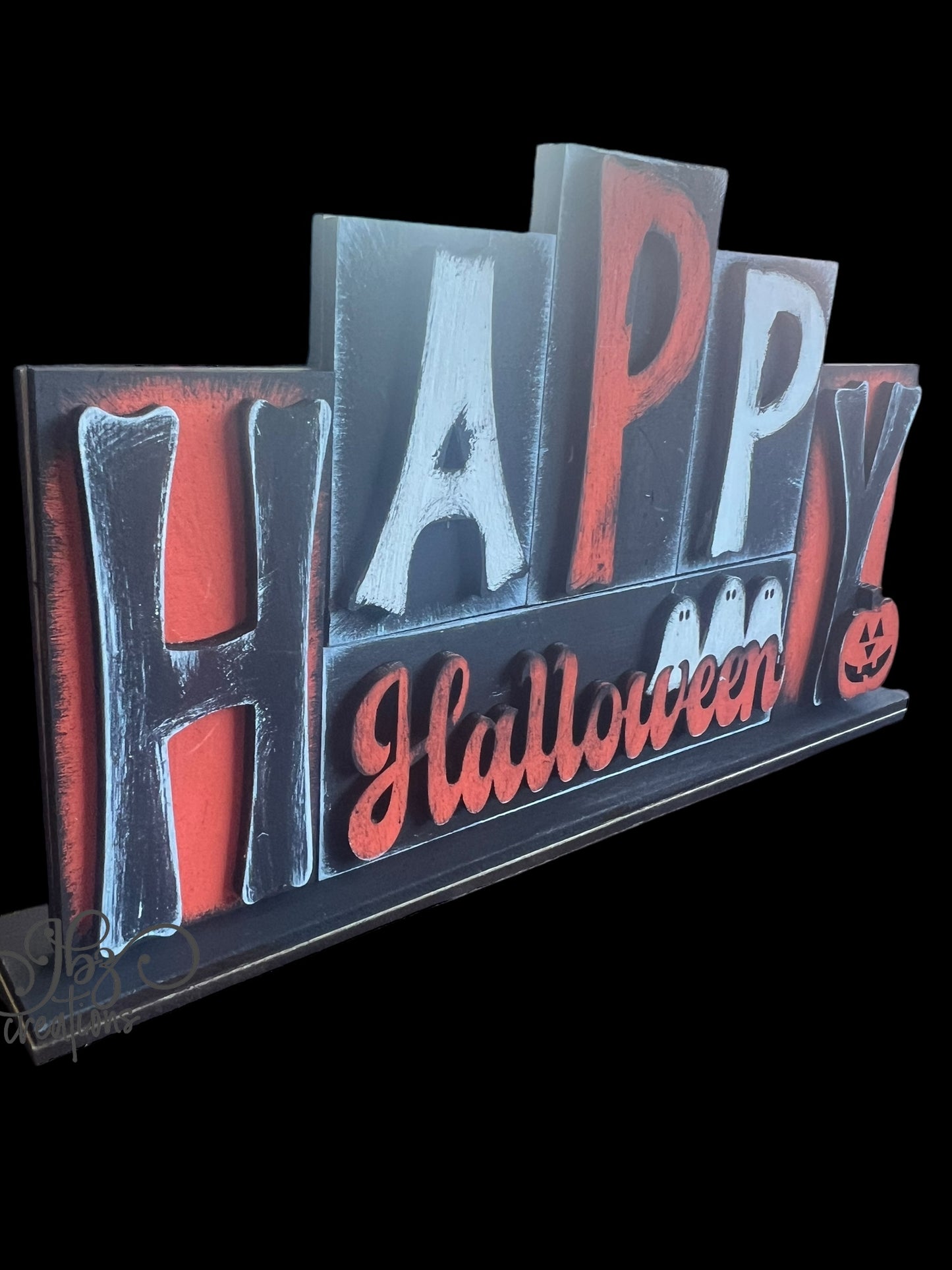 Happy Halloween Decor Halloween Shelf Sitter Halloween Pumpkin Sign for Mantle Pumpkin Decor