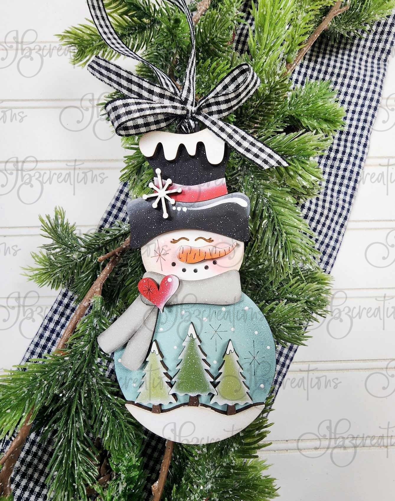 Snowman Ornaments set of four DIY, Do-It-Yourself, Create-It-Yourself