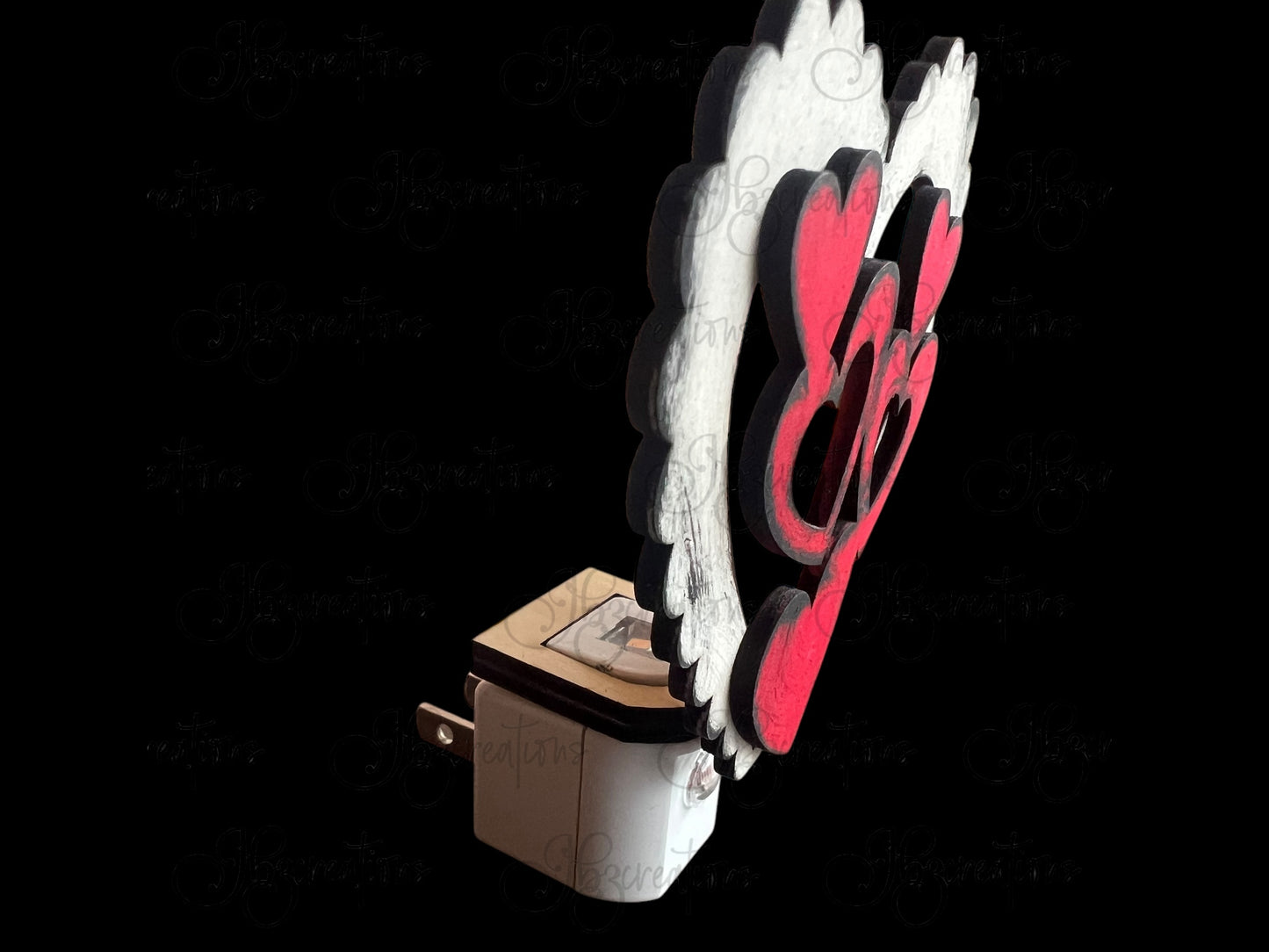 Valentine Night Light Cover, Wooden Decorative Light, Gift for Loved Ones