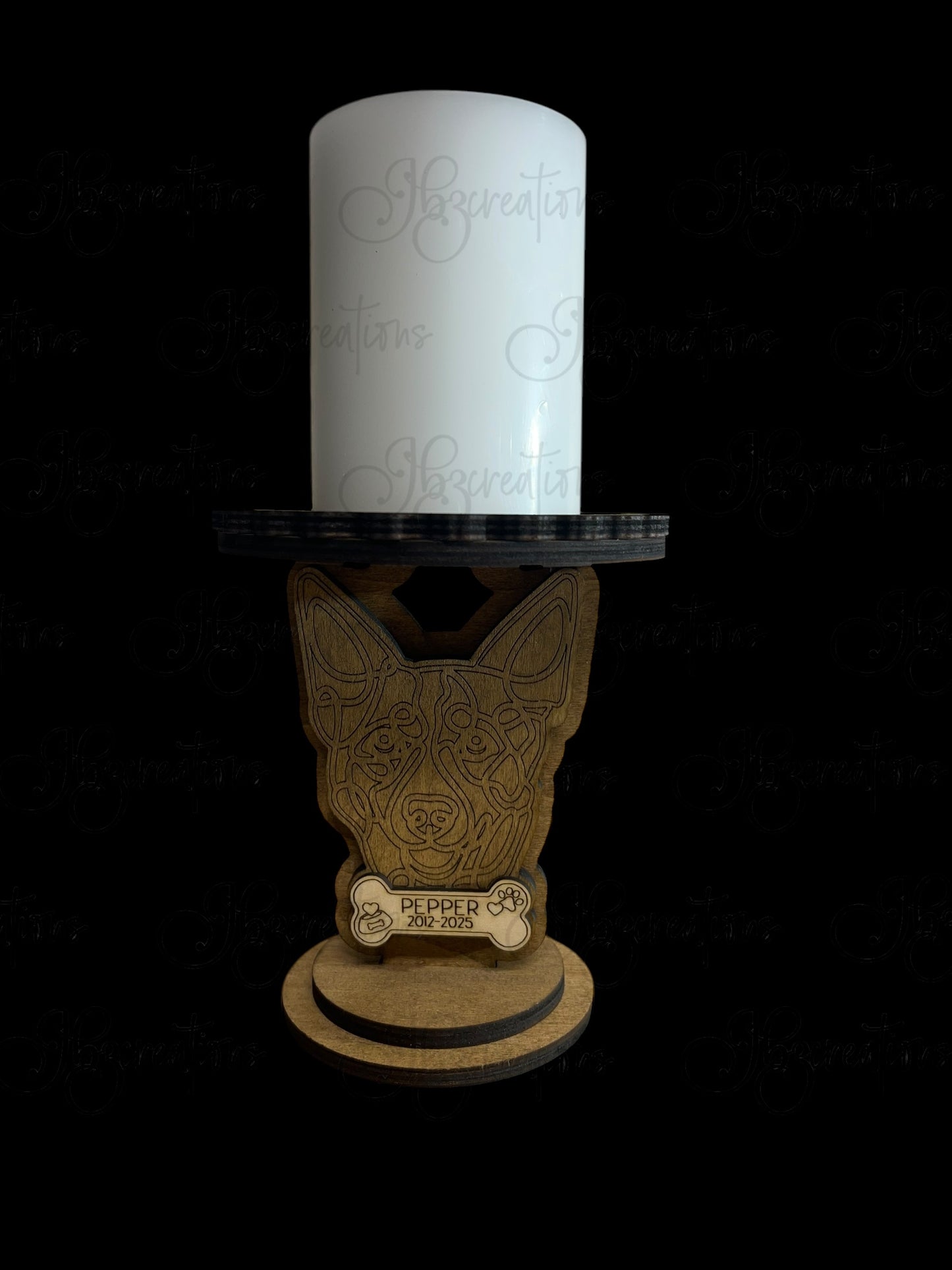 Dog with Bone Personalized Candle Holder Dog Lover Candle Holder Pet Remembrance Candle Holder