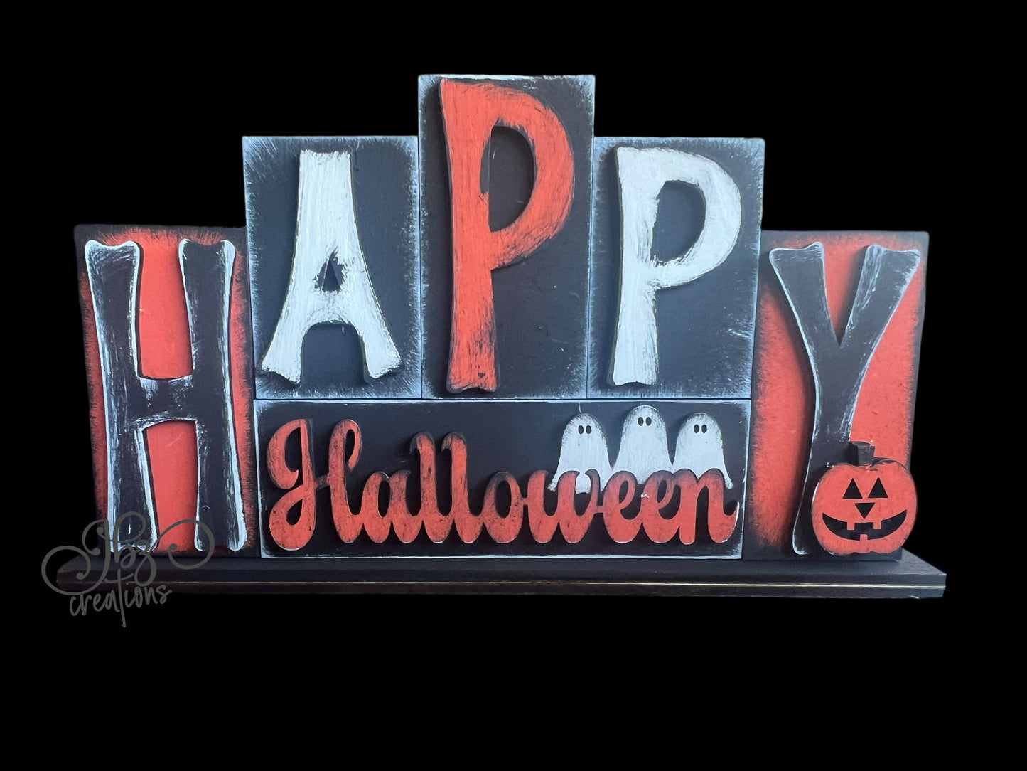 Happy Halloween Decor Halloween Shelf Sitter Halloween Pumpkin Sign for Mantle Pumpkin Decor