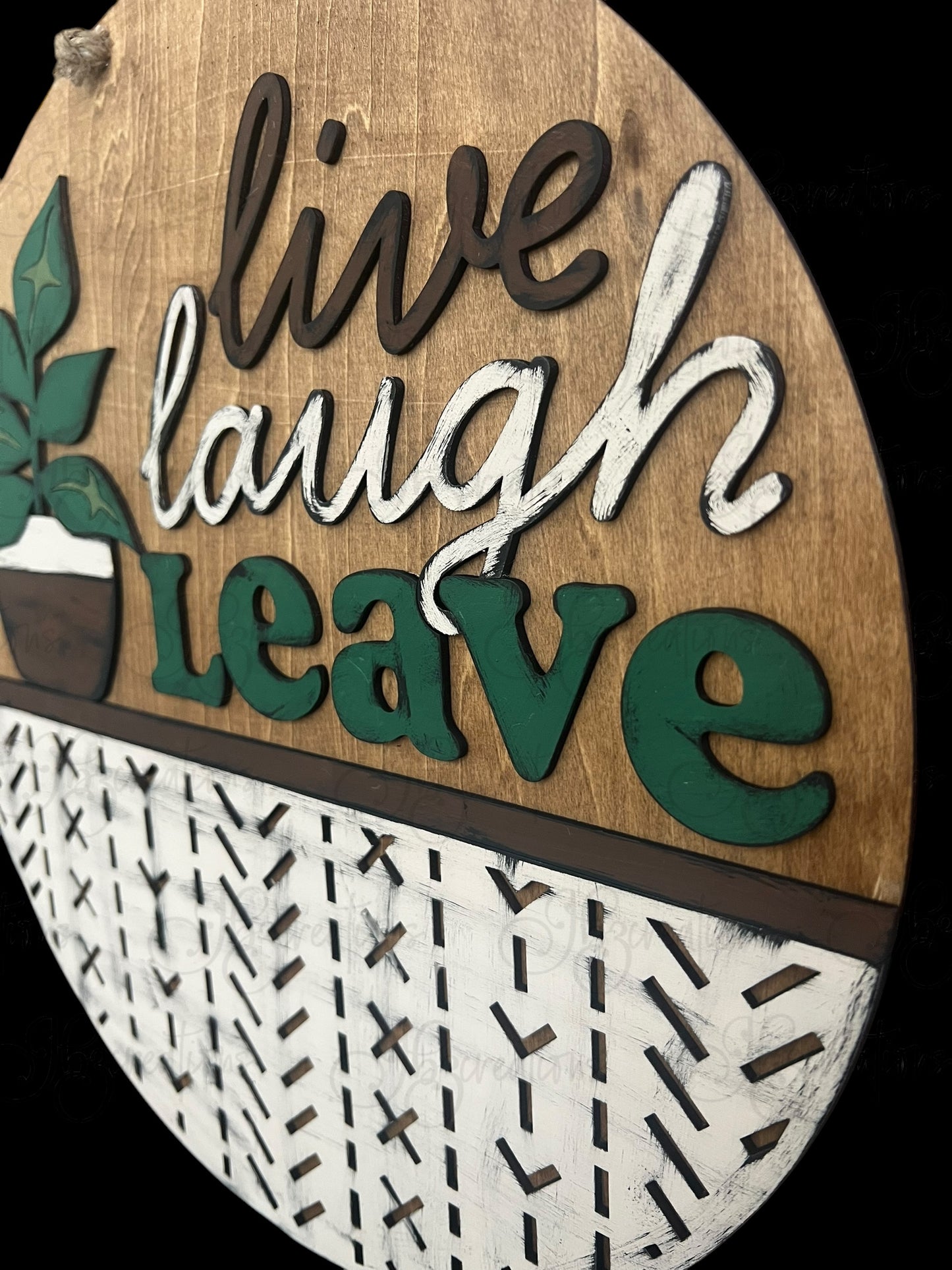 Potted Plant Round Sign Live Laugh Leave Round Door Sign Hello There Round Sign Plant Welcome Sign Live Laugh Leave Welcome sign