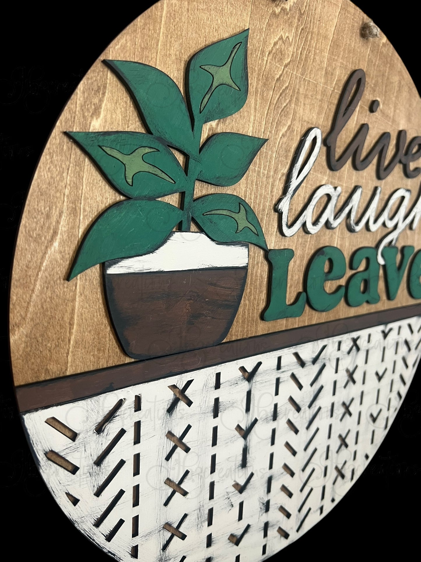 Potted Plant Round Sign Live Laugh Leave Round Door Sign Hello There Round Sign Plant Welcome Sign Live Laugh Leave Welcome sign