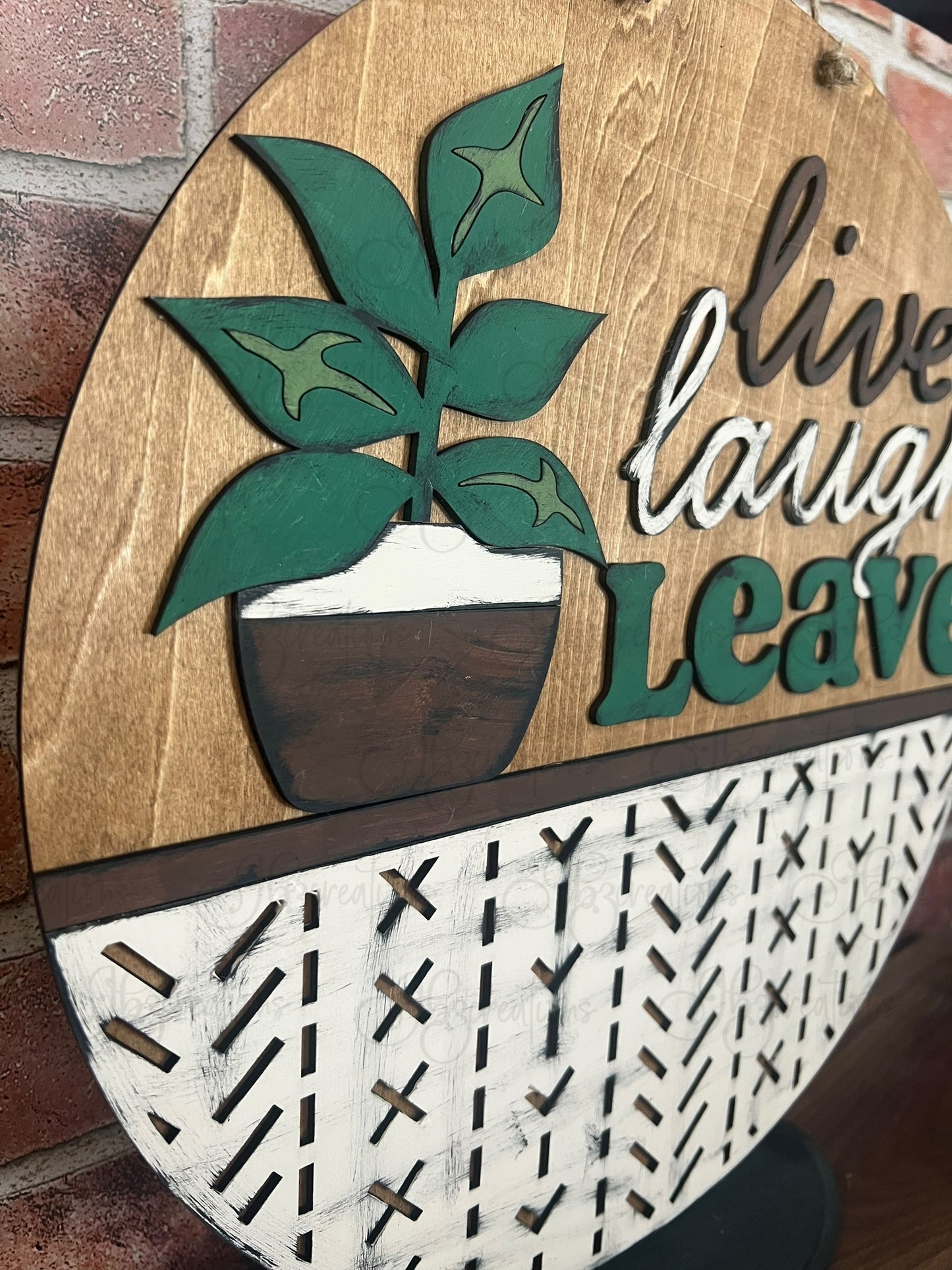 Potted Plant Round Sign Live Laugh Leave Round Door Sign Hello There Round Sign Plant Welcome Sign Live Laugh Leave Welcome sign
